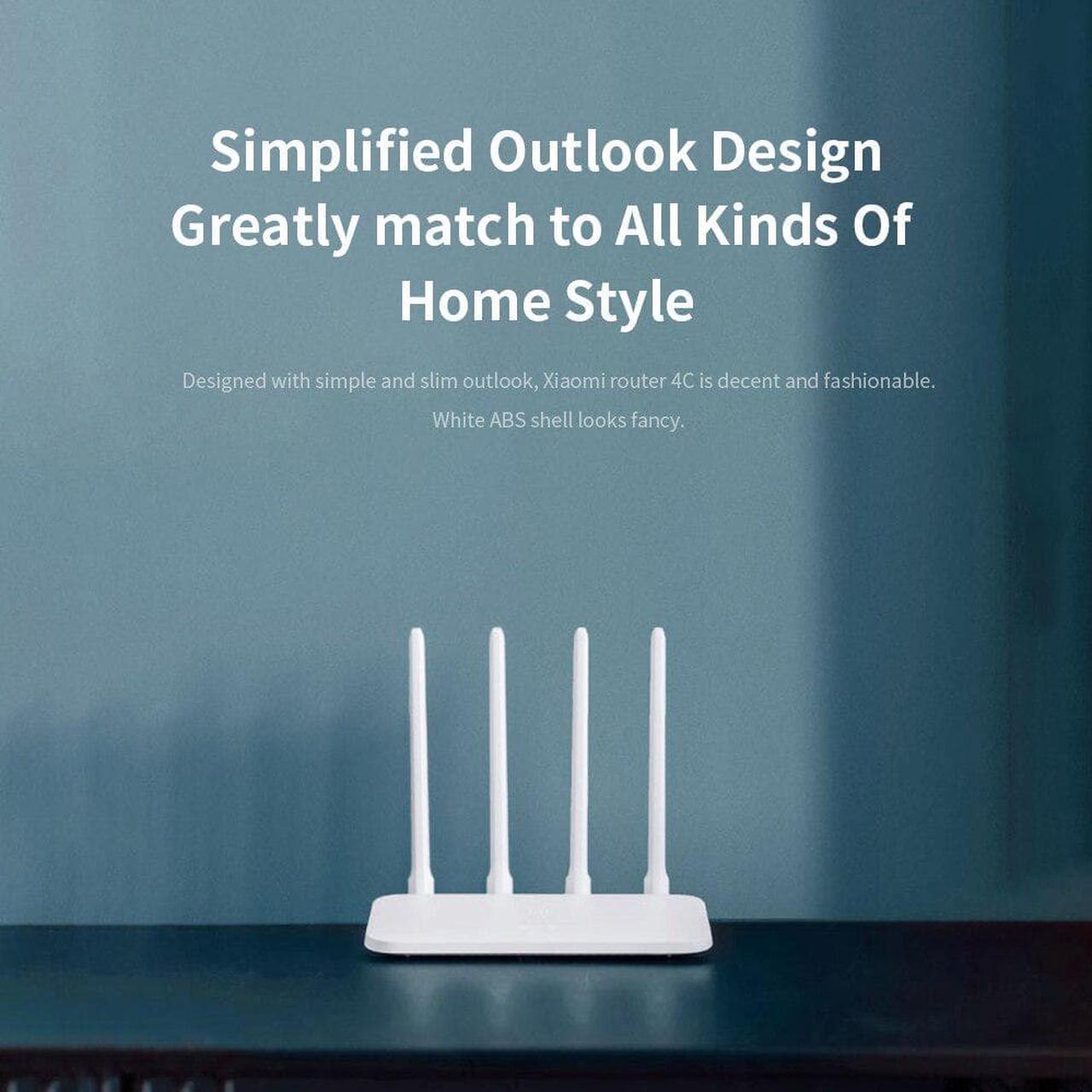 Alt view image 5 of 5 - Mi WIFI Router 4C Roteador APP Control 64 RAM 802.11 b/g/n 2.4G 300Mbps 4 Antennas Wireless Routers Repeater for Home