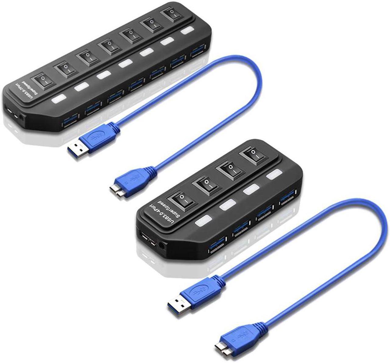 4/7 Ports USB 3.0 Hub USB Splitter with Individual Power Switches for PC USB3.0 Splitter with Four Switches Hub Hub With 7-port