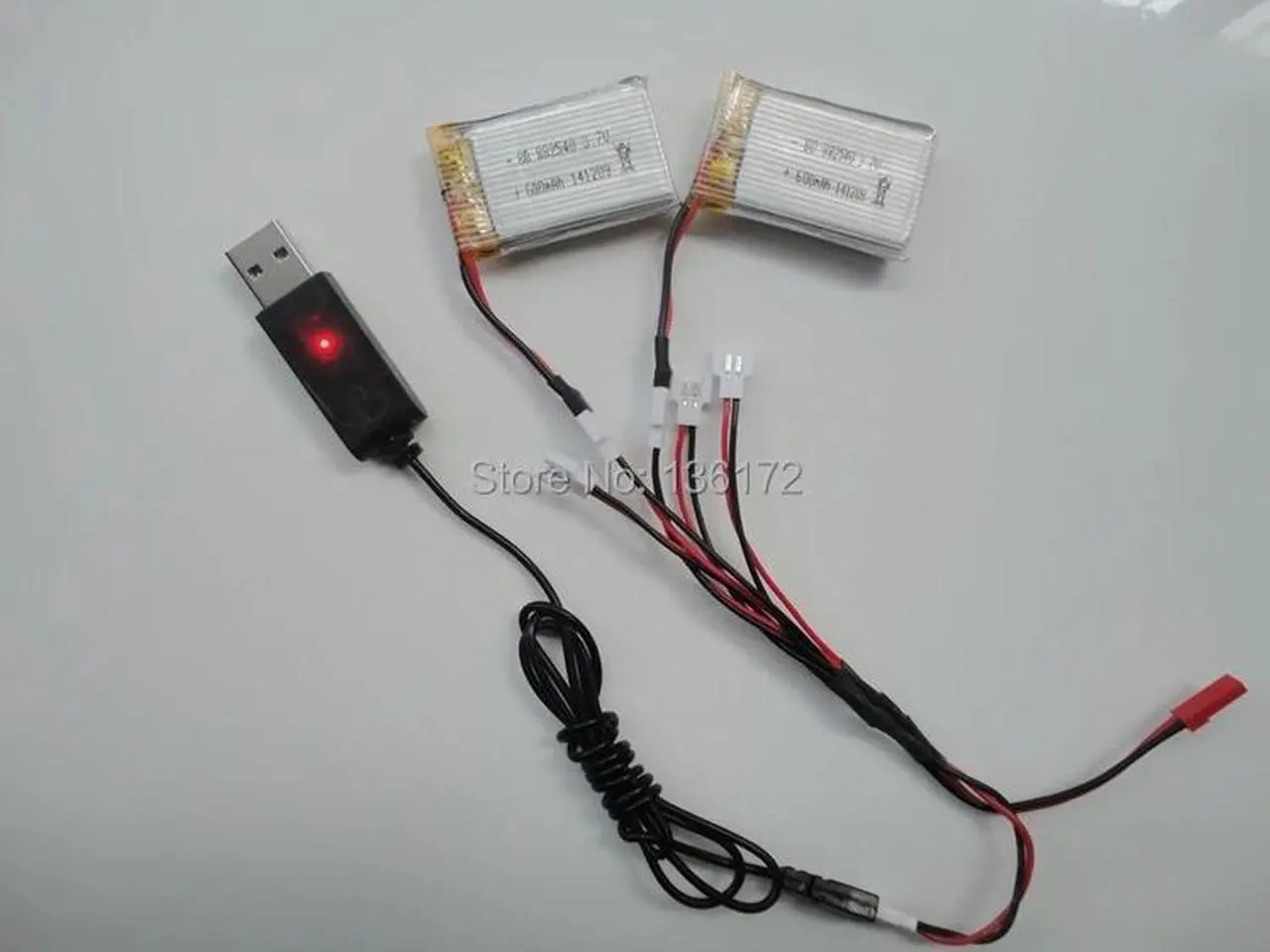 Alt view image 5 of 5 - 3.7v 650mah 20c battery+USB cable charger for drone  X5C X5 X5SC X5SW X5C-1 2.4G rc quadcopter parts Li-po battery