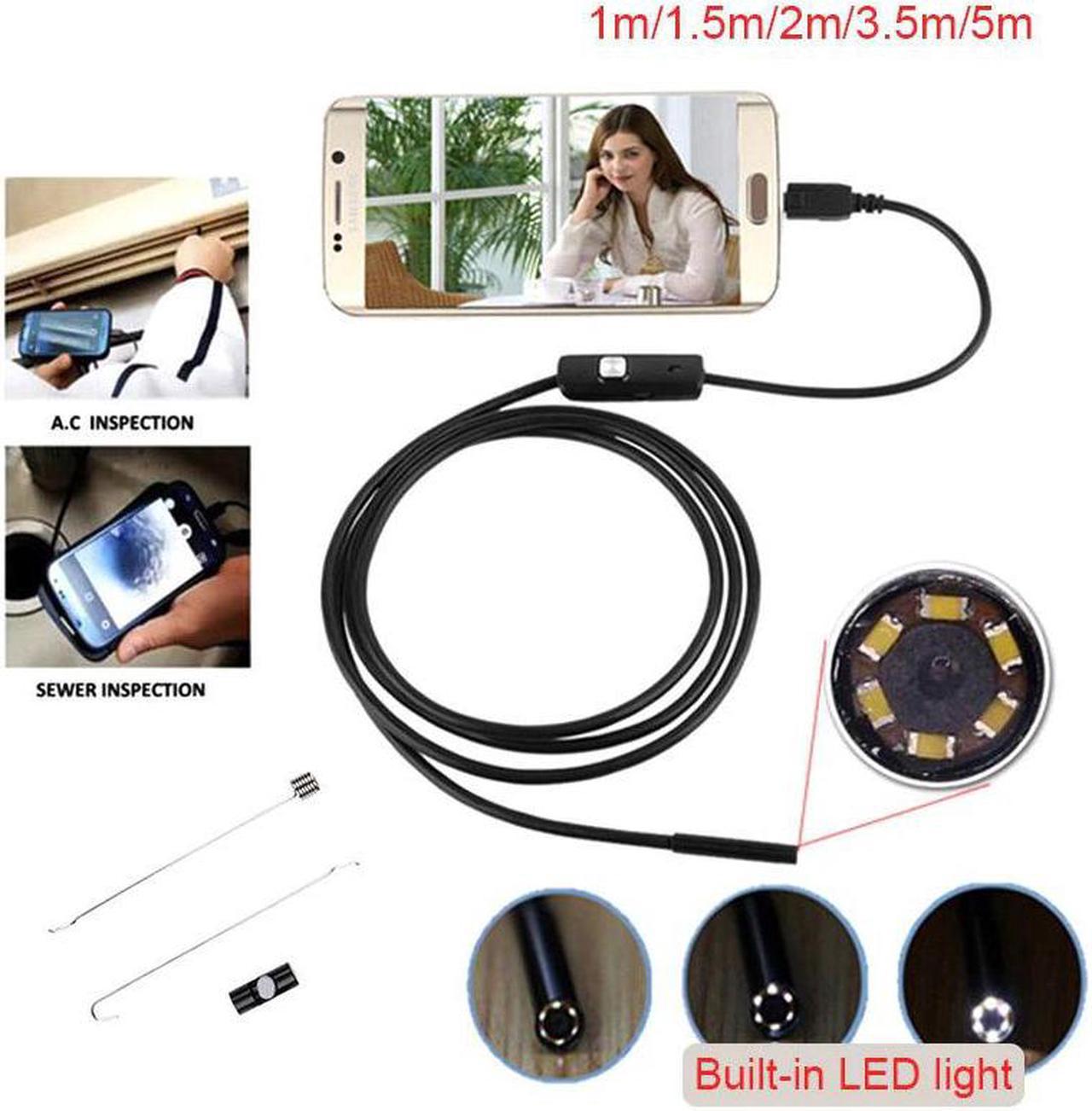 5.5mm 7mm 1M 2M 5M 3.5M USB Cable Waterproof 6LED Android Endoscope 1/9 CMOS Mini USB Endoscope Inspection Camera Borescope