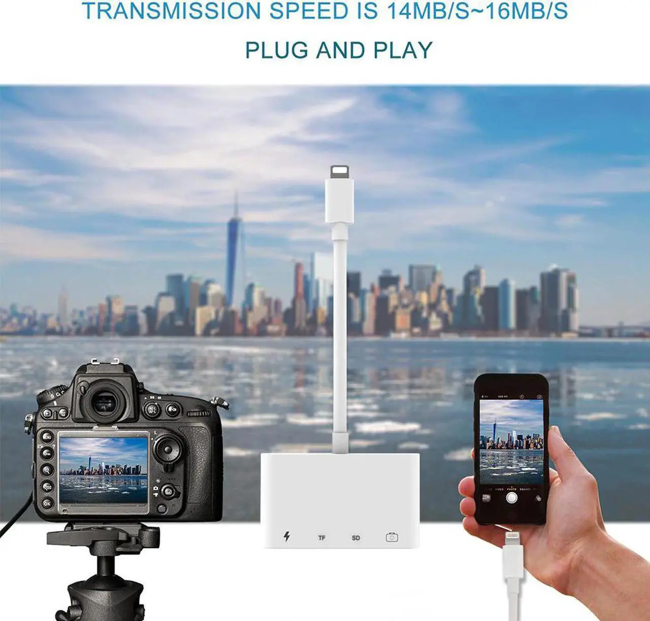 Alt view image 4 of 5 - 4 in 1 for Lightning to Audio Camera Reader Adapter Connection Kit Earphone Jack Convertor Cable For iphone X 8 7/SD/TF/HUB