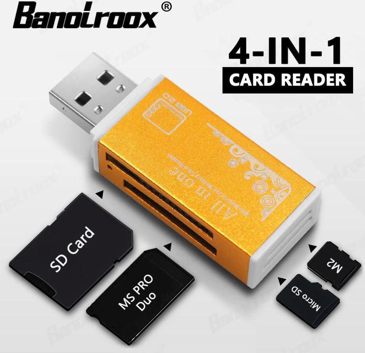 Main image of colorful 4 in 1 Memory-Card-Reader for Memory Stick Pro Duo Micro SD/T-Flash/M2/MS flash usb memory card reader sd adapter