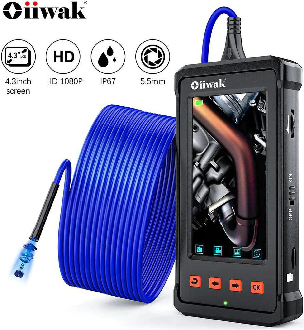 5.5mm Industrial Endoscope Camera 1080P HD 4.3'' IPS Screen IP67 Waterproof Snake Camera Borescope Inspection Camera