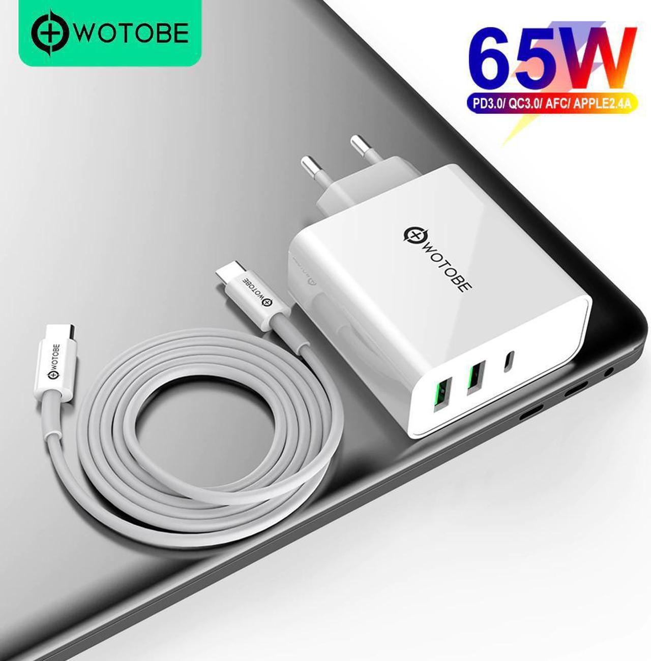 USB-C PD65W Power Adapter,1Port PD 3.0 65W/45W wall Charger 2port USB A 2.4A For Type-C Laptops MacBook Pro iPad iPhone11/SE/X/8