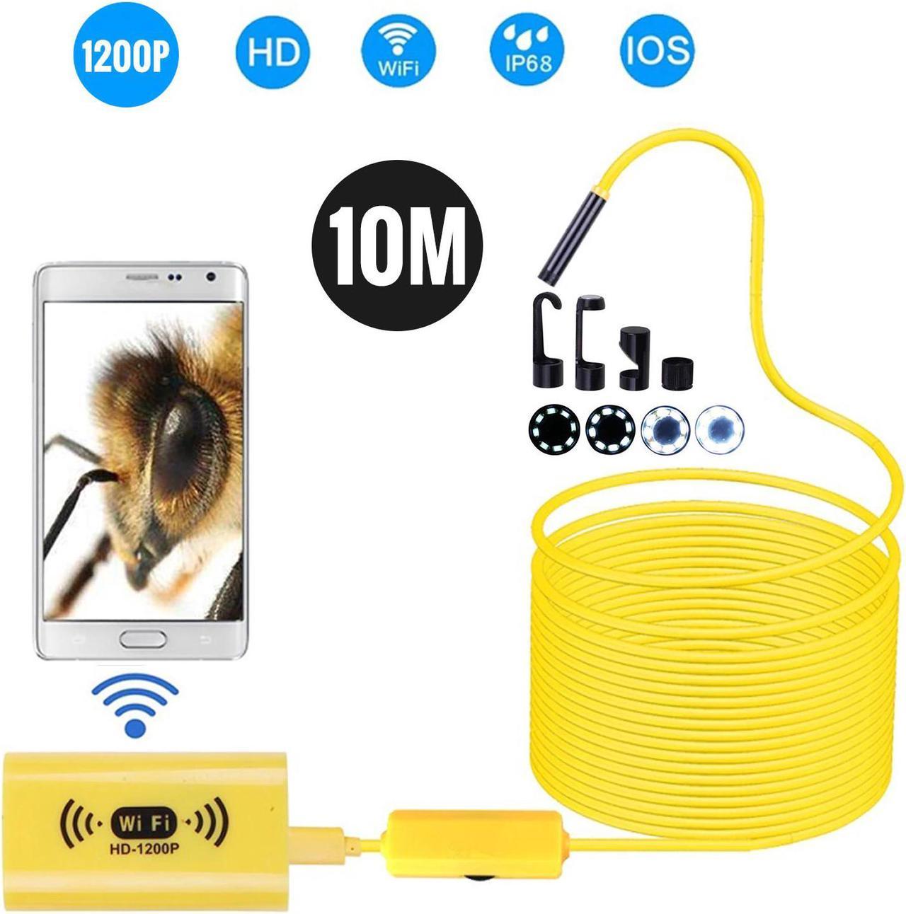 8mm Wireless Endoscope Camera IP68 Waterproof WiFi Inspection 2M 8LED Semi-Rigid Cable Borescope for iPhone Android PC Notebook