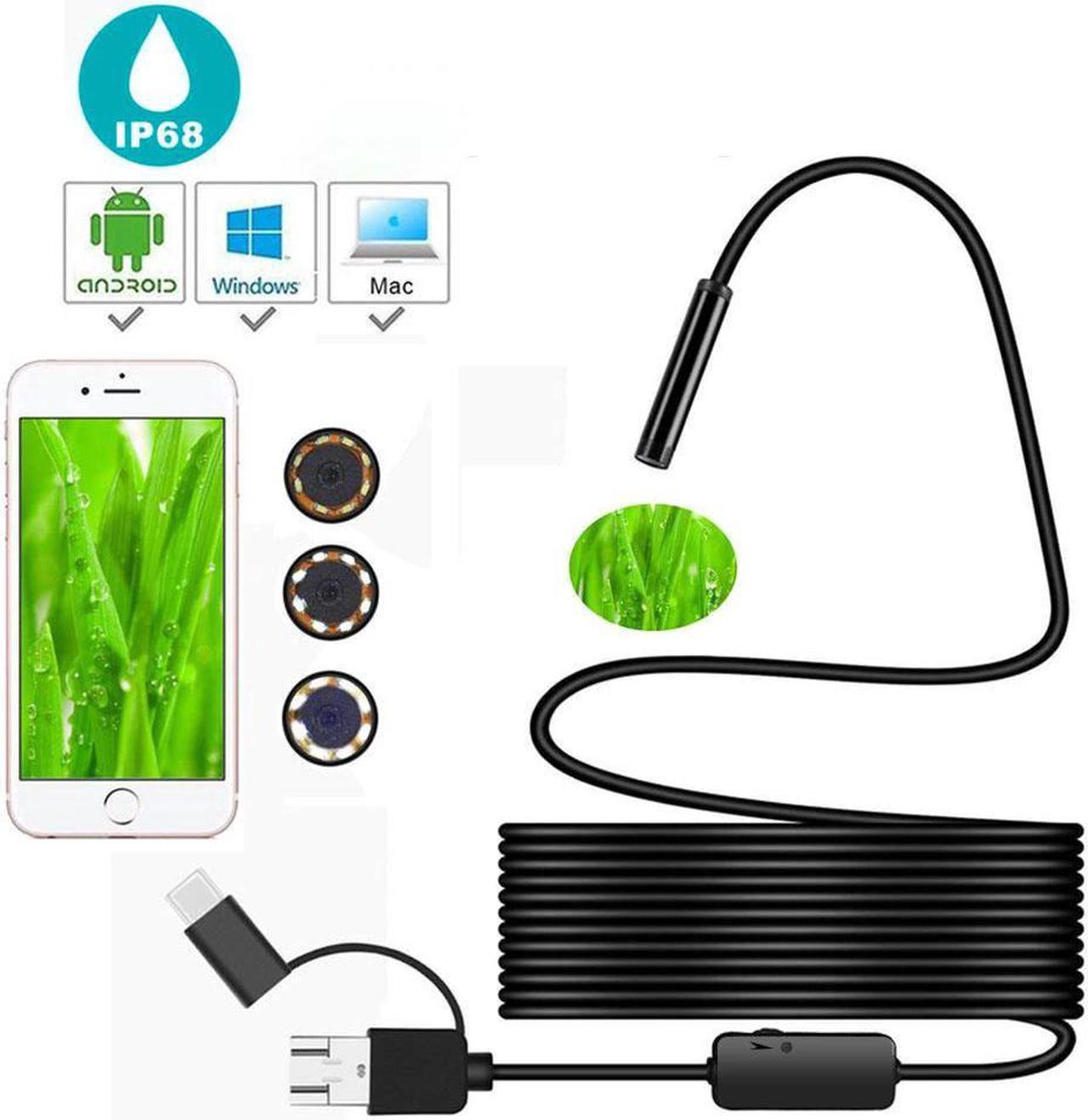 5MP 3 in 1 USB TYPE-C Endoscope  For Android  CMOS Borescope Inspection Camera