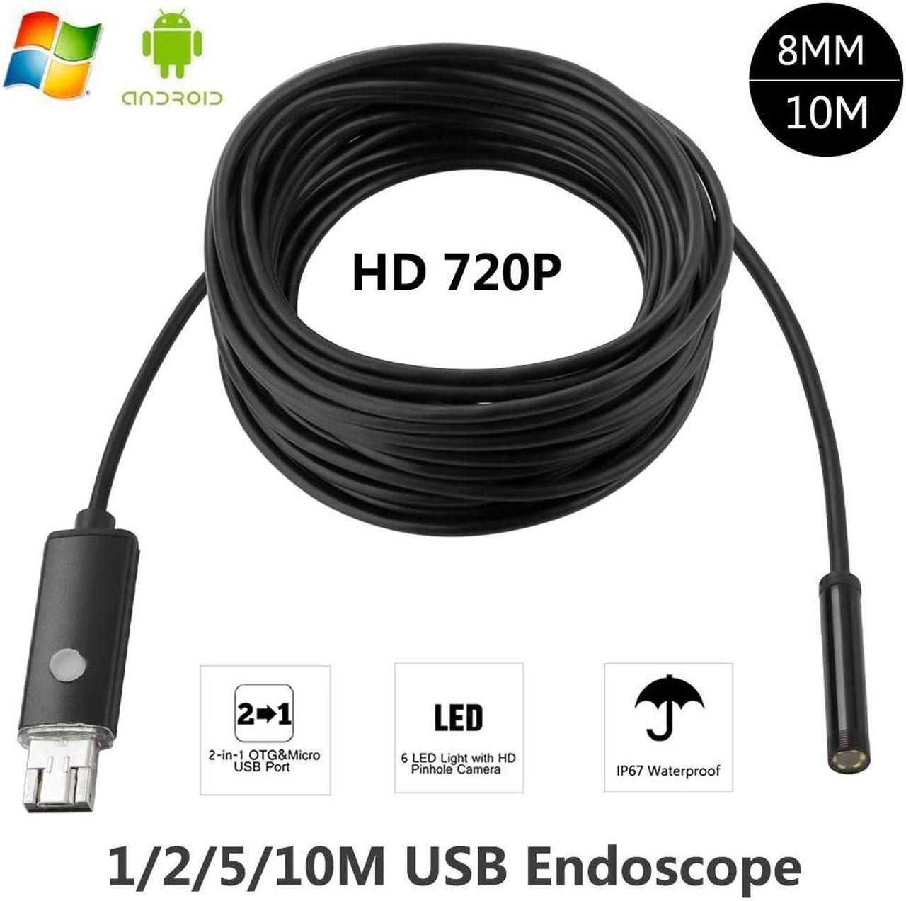 8mm USB  Android 5M 10M OTG PC USB Endoscopio Mini  Camera 720P Inspection Waterproof Phone Camera