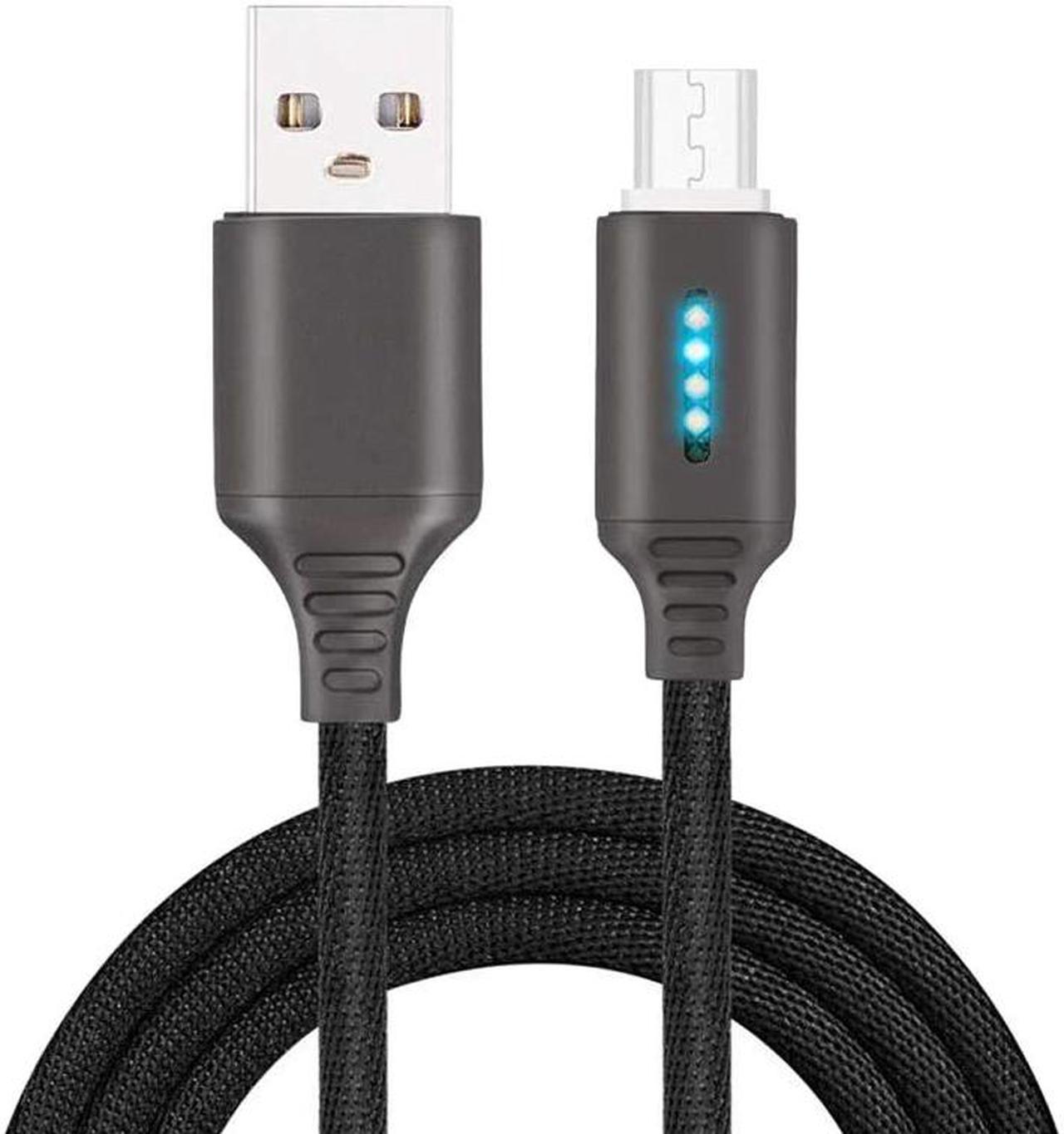 1M Auto Cut-off LED Light Micro USB Cable 2.4A Fast Charge USB Data Cable For Android Mobile Phones Charge Data Cord USB Cable