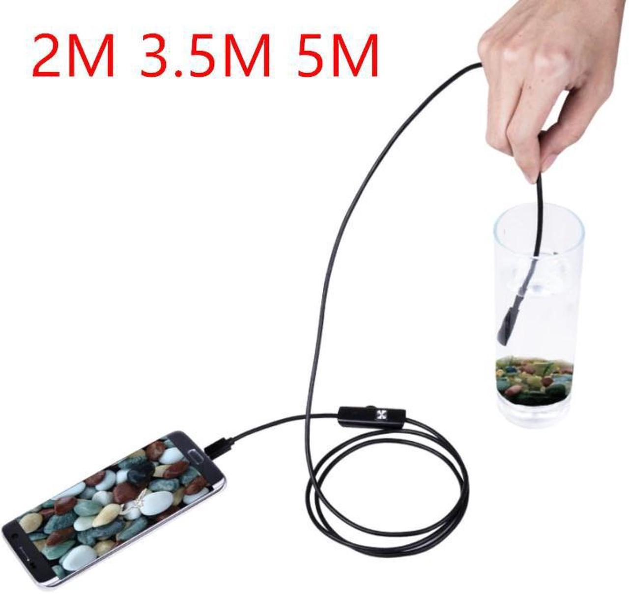 5M 3M 2M 7mm Inspection Borescope Camera Endoscope Camera Flexible IP67 Waterproof for Android PC Notebook 6LEDs Adjustable