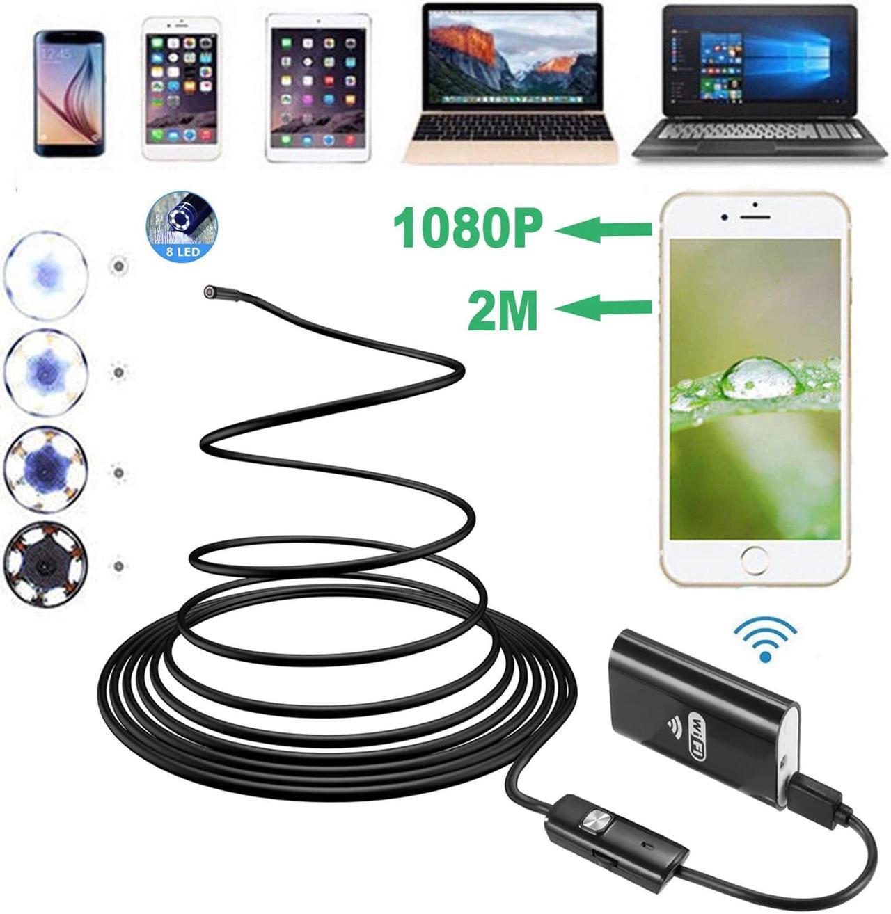 1080P WIFI Endoscope Camera 8mm HD Wireless Inspection Camera Endoscop 2M 3.5M 5M Flexible WIFI Endoscope Camera for Android IOS