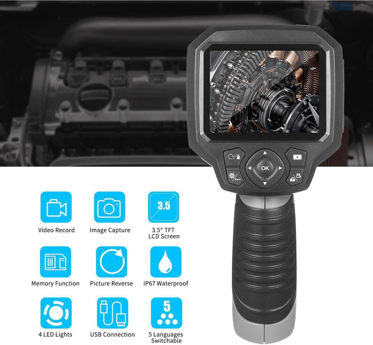 Alt view image 4 of 5 - Industrial Endoscope Borescope MX350 Videoscope with 3.5-inch Screen 4 LED Lights Inspection Camera Handheld Display
