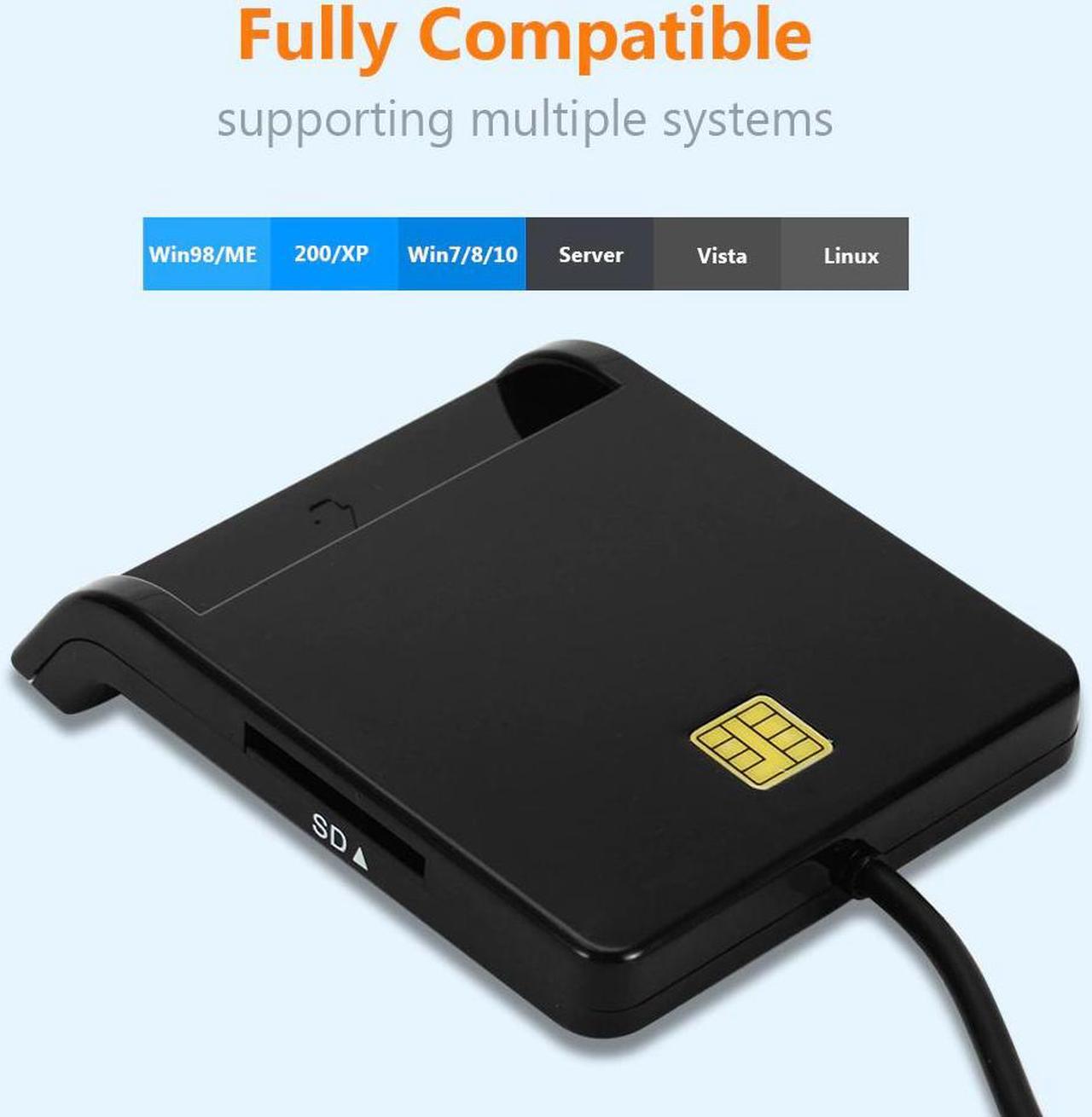 Alt view image 4 of 5 - Universal USB 2.0 Smart Card Reader for Bank Card CAC IC ID SIM DNIE ATM Card readers for Windows 10
