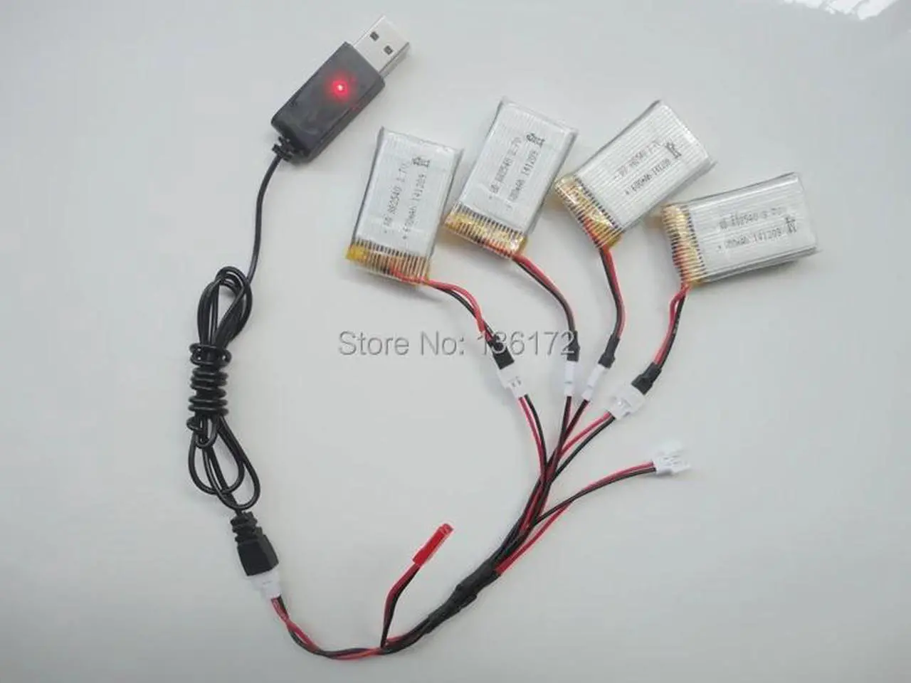 Alt view image 3 of 5 - 3.7v 650mah 20c battery+USB cable charger for drone  X5C X5 X5SC X5SW X5C-1 2.4G rc quadcopter parts Li-po battery