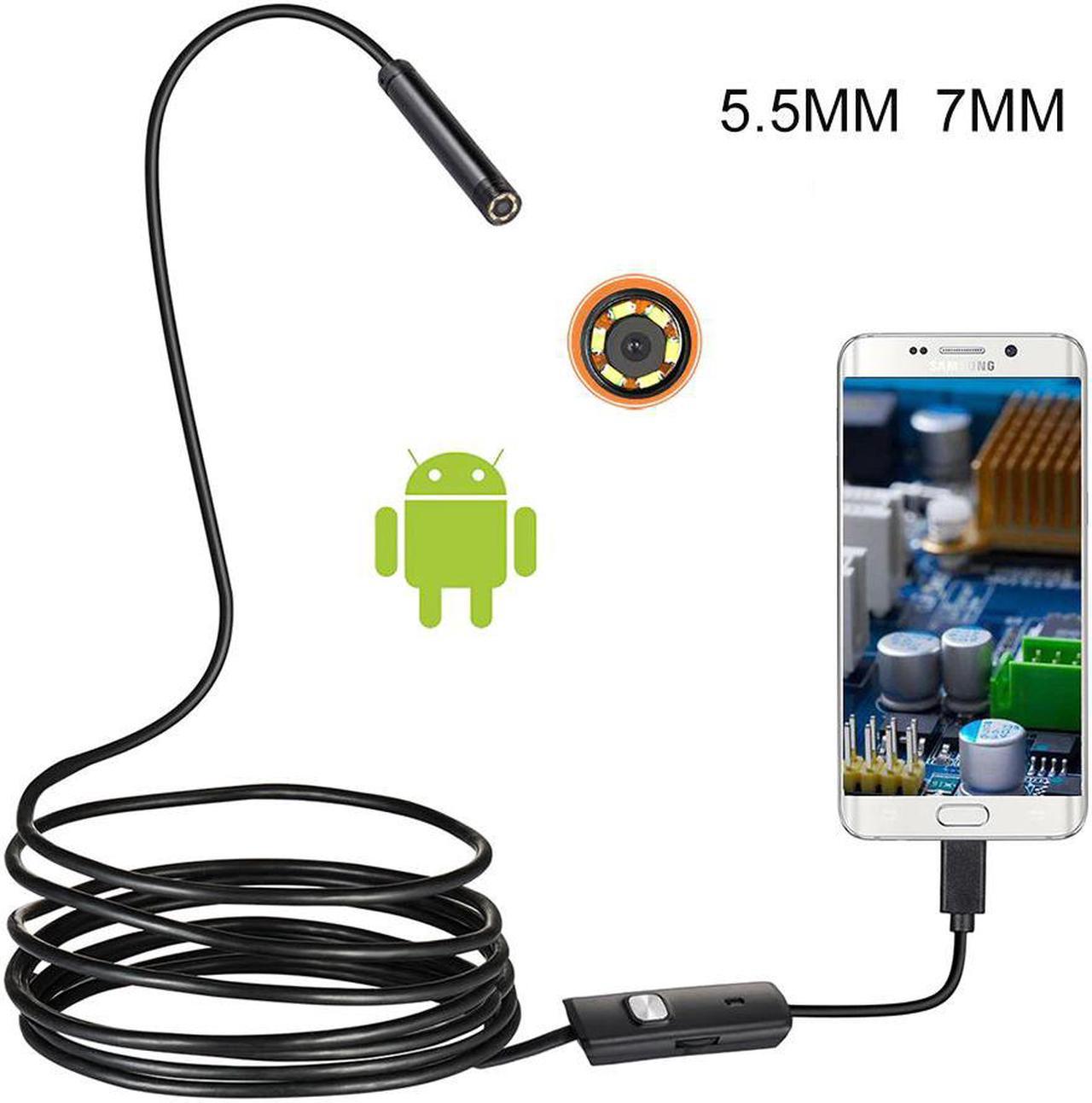 5.5mm 7mm HD Flexible IP67 Waterproof Inspection Borescope Camera Endoscope For PC Android Notebook Smartphone/Cars