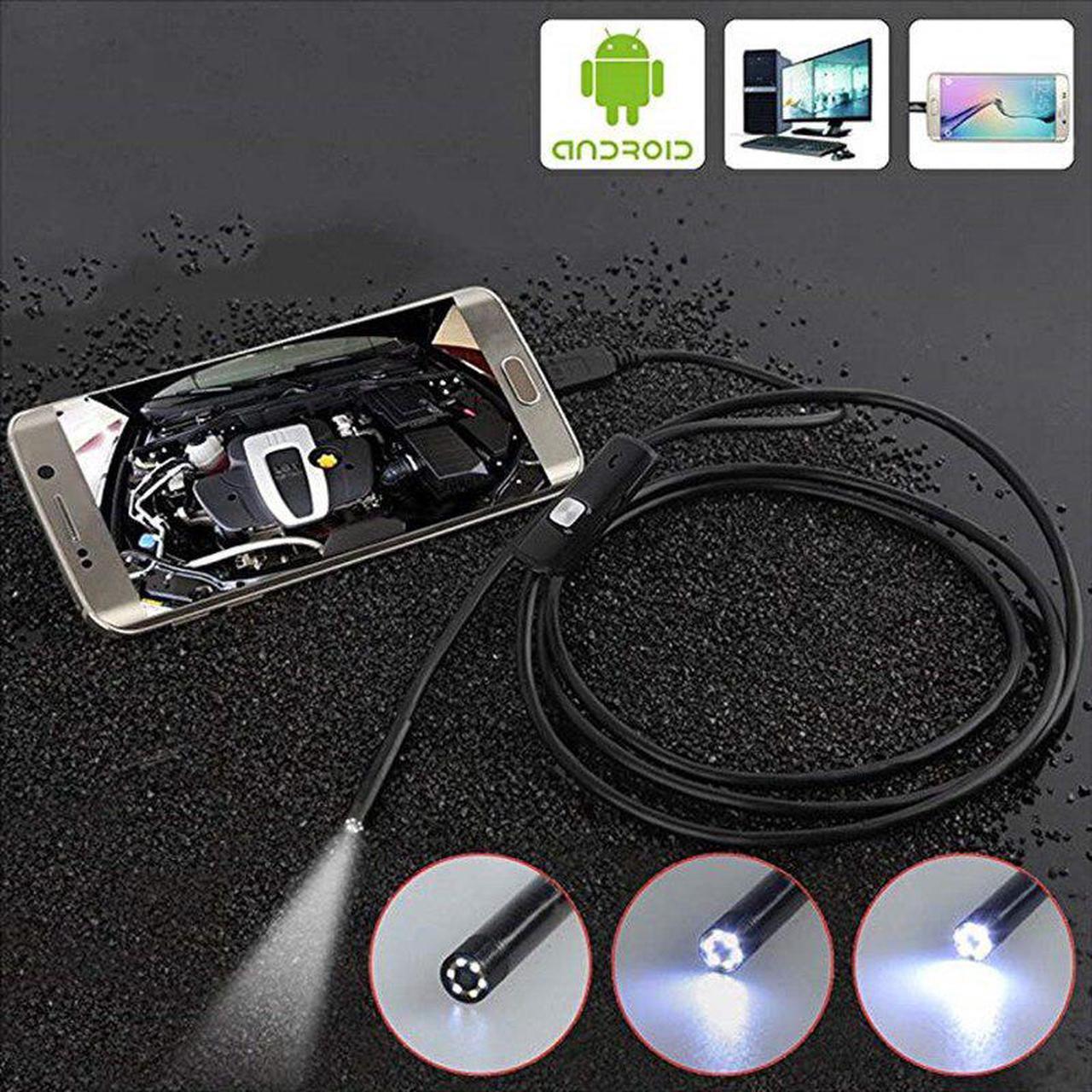 1M 2M Soft Wire 5.5mm Lens Endoscope Camera Waterproof PC/Android Borescopes Inspection Camera For Pipe Car Repair Endoscope