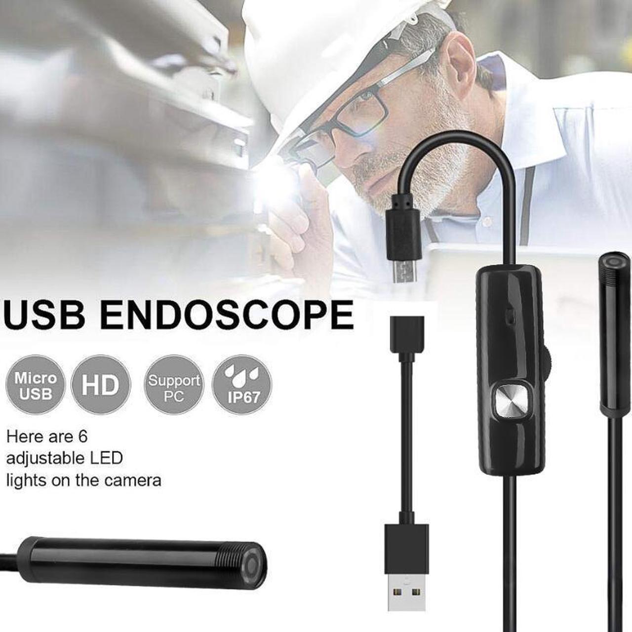 7mm Lens Endoscope HD 480P USB OTG Snake Endoscope Waterproof Inspection Pipe Camera Borescope For Android Phone PC