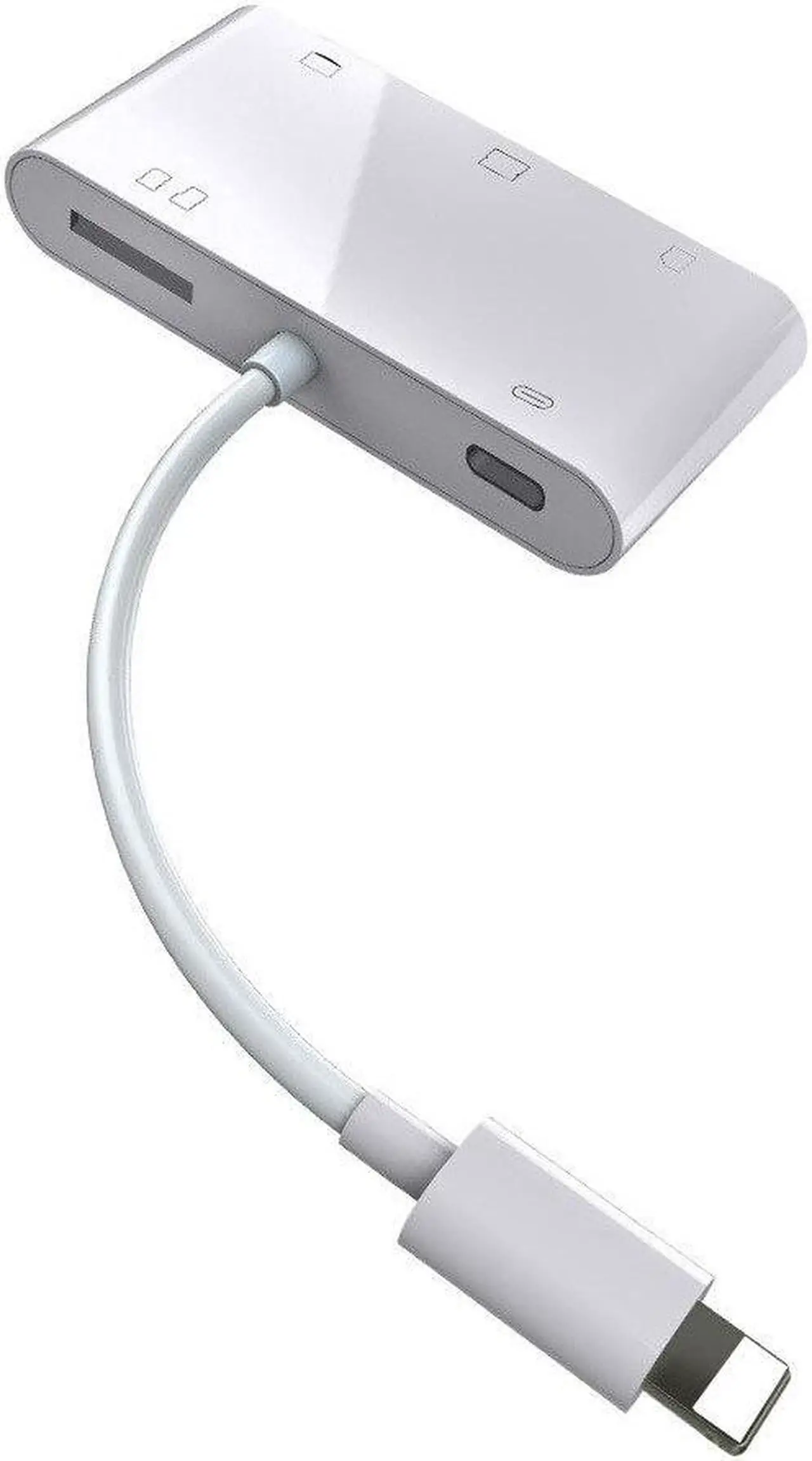 Alt view image 3 of 5 - 6in1 SD TF SDHC CF XD M2 Card Reader Charging Adapter for IPhone X XS MAX XR 11 Pro Max 12 13 5 5S 6 7 8 Plus For iPad