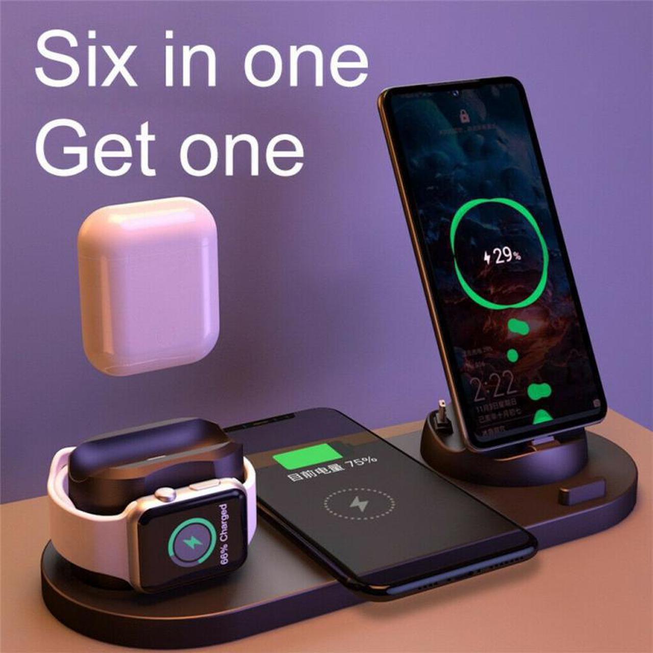 6 In 1 Qi Wireless Charger Pad For IPhone 11 Pro X XS Max XR For  Watch 4 3 2  10W Fast Charge For  S10