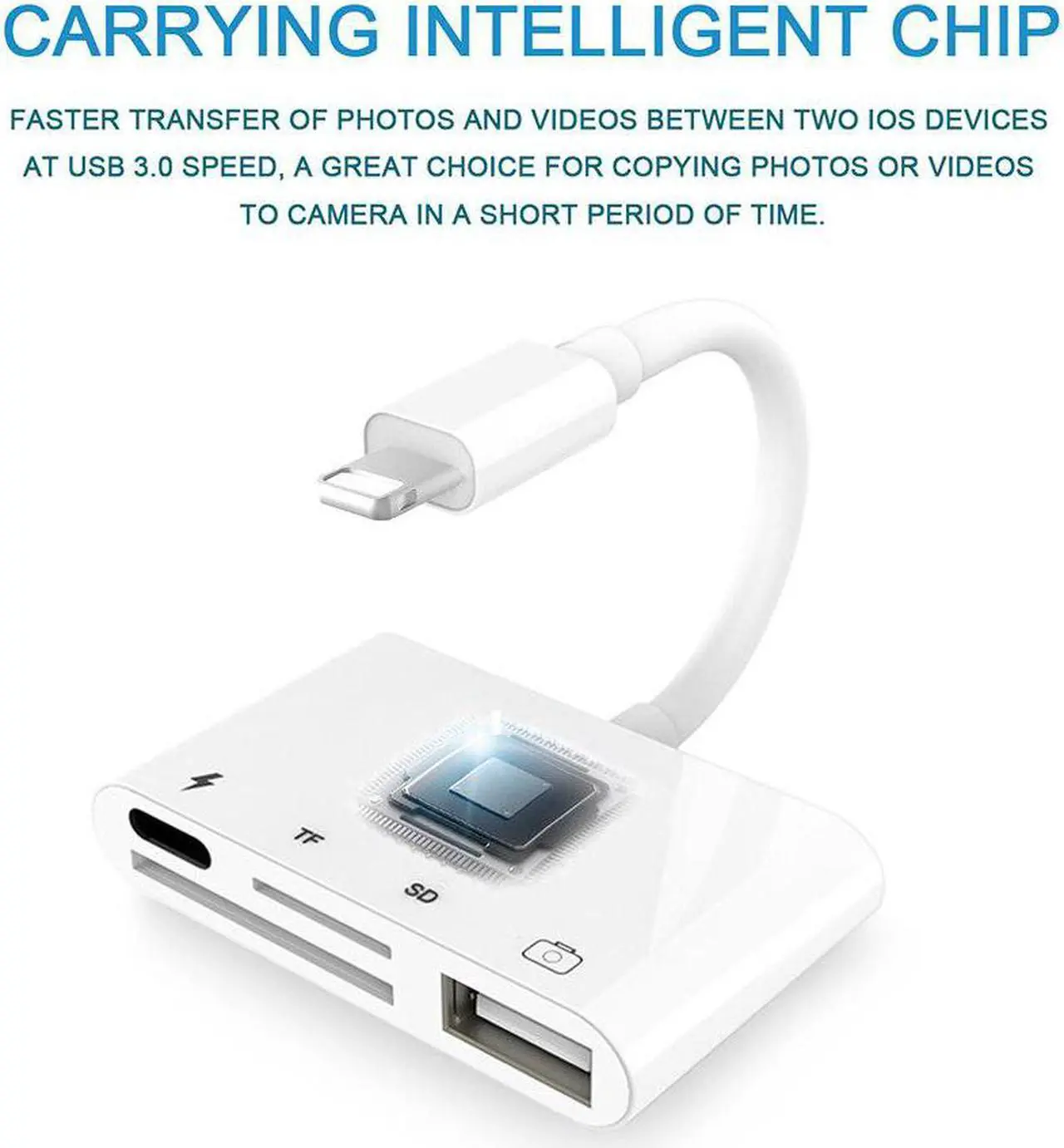 Alt view image 2 of 5 - 4 in 1 for Lightning to Audio Camera Reader Adapter Connection Kit Earphone Jack Convertor Cable For iphone X 8 7/SD/TF/HUB
