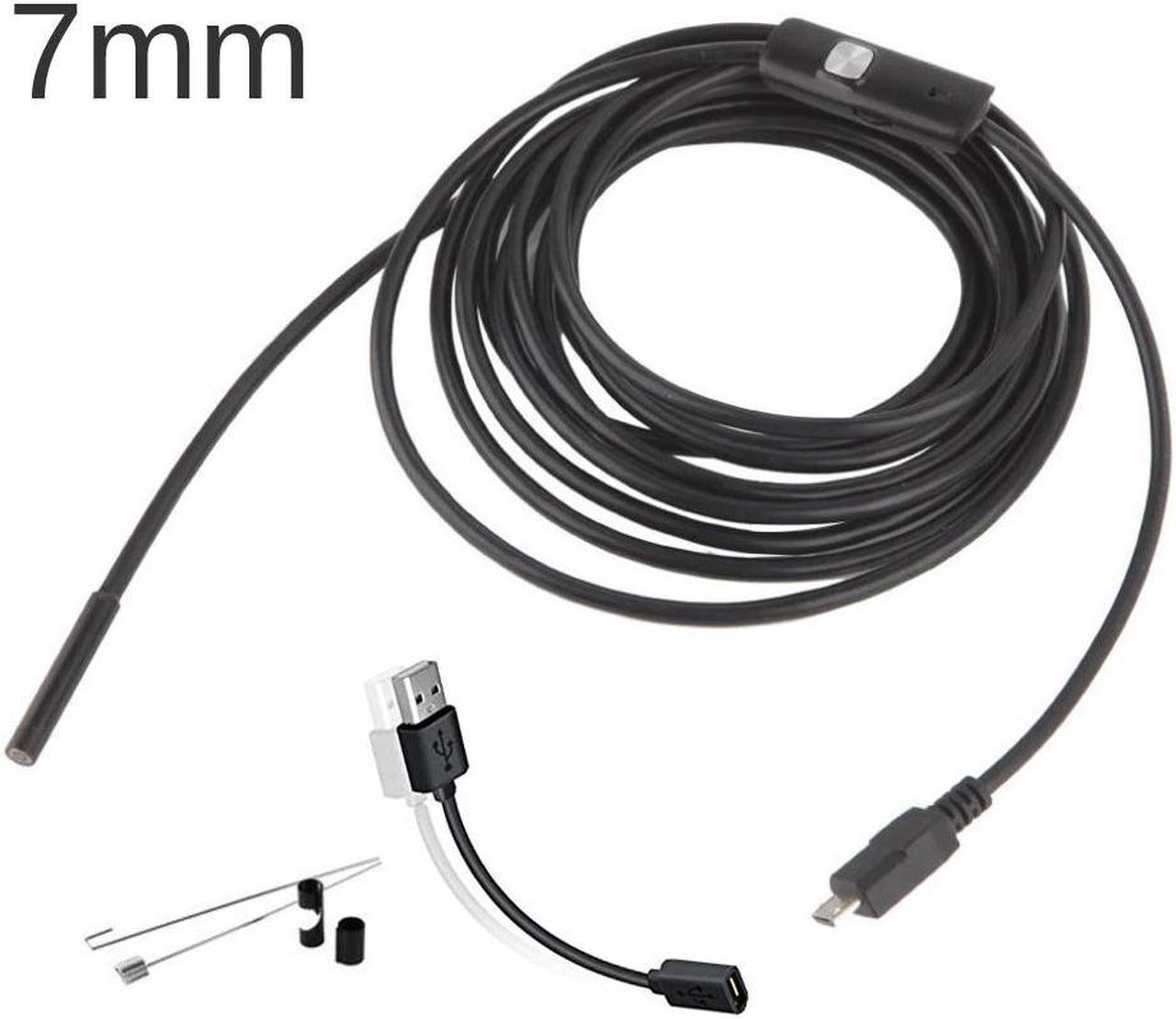 7mm  USB Mini Endoscope Camera  2m 1m 1.5m Flexible Hard Cable Snake Borescope Inspection Camera for Android Smartphone PC