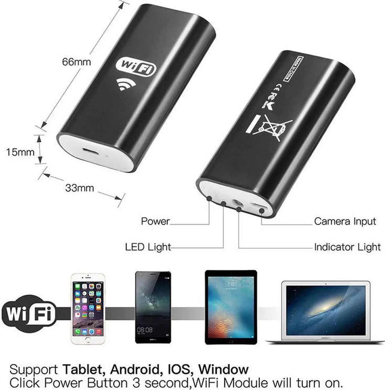 Alt view image 3 of 5 - Endoscope Camera Mini Waterproof Cable  Camera 8mm/5.5mm 2M/5M USB Endoscope Borescope IOS Endoscope For Iphone