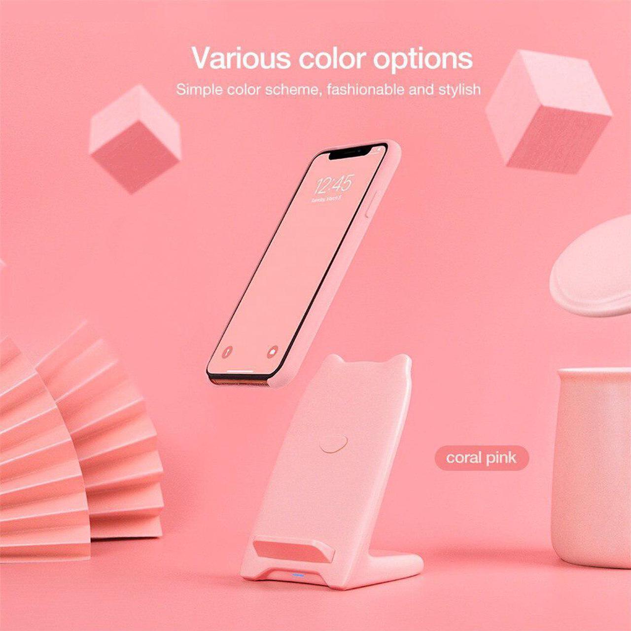 Fashion Fast Wireless Charger Cute pink girl vertical holder for iPhone X/XS/XR/XS Max/8/8 Plus Birthday holiday gift