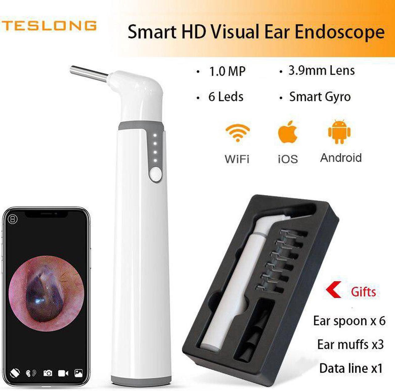 3.9mm Wifi Ear Endoscope Camera 1080P Video Otoscope Ear Inspect Camera Borescope Digital  Otoscop for ios android Phone