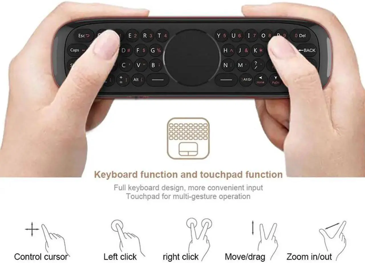 Alt view image 4 of 5 - W2 Air Mouse Voice Remote Control 2.4GHz Wireless Keyboard IR Learning Microphone Gyroscope for Android TV Box H96 MAX X96 Max