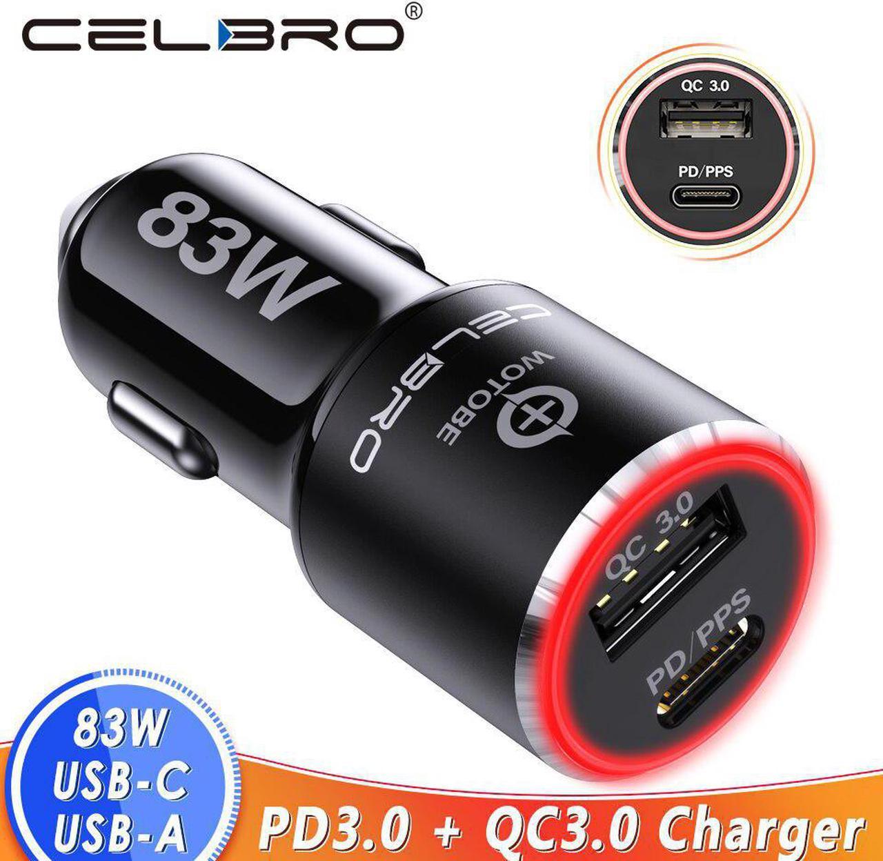 83W Car Charger PD 65W/45W/30W/18W USB C PD/PPS/QC 4.0 Super Fast Auto Charger for   9  MacBook IPhone Laptop