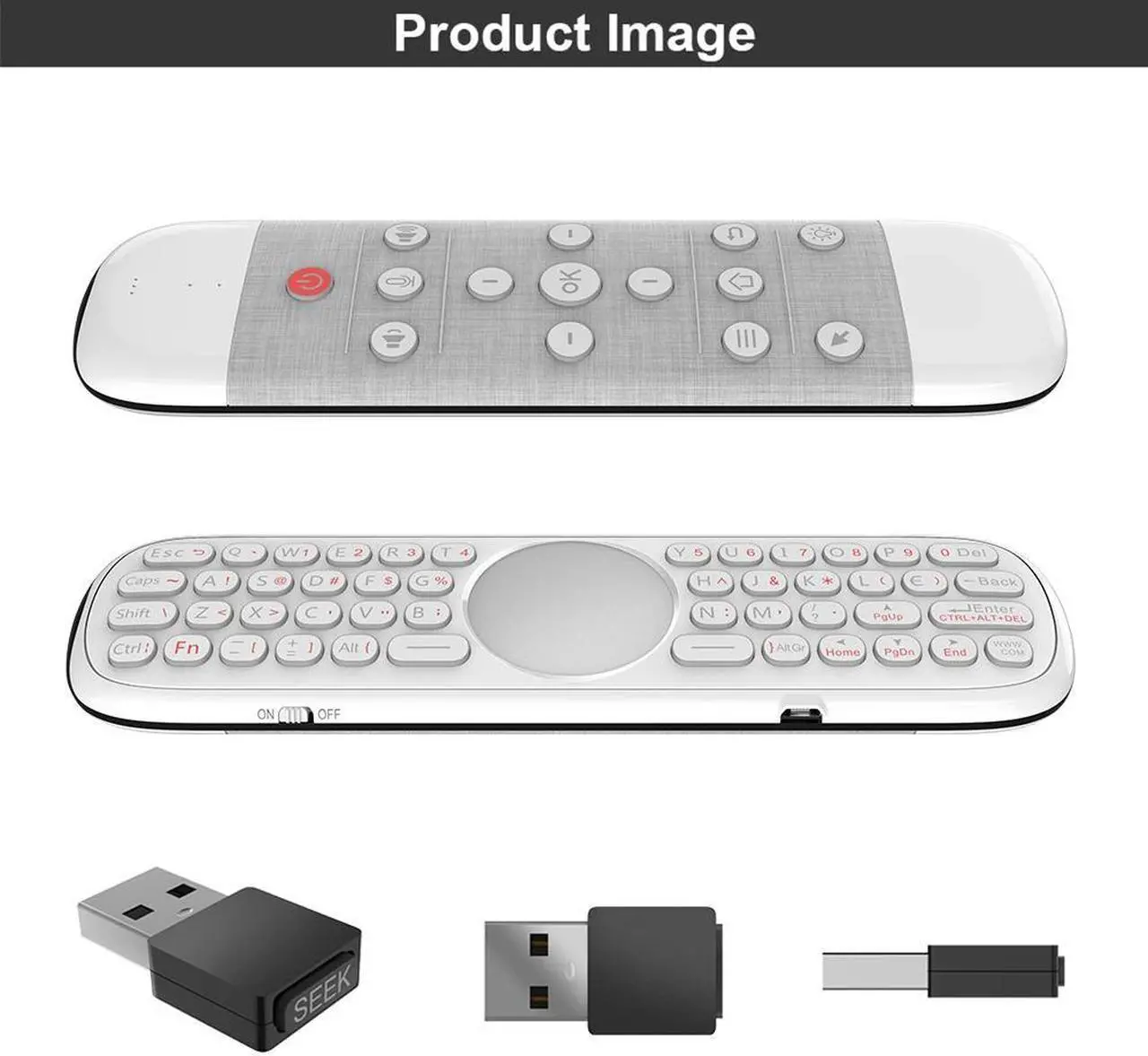 Alt view image 2 of 5 - W2 Air Mouse Voice Remote Control 2.4GHz Wireless Keyboard IR Learning Microphone Gyroscope for Android TV Box H96 MAX X96 Max