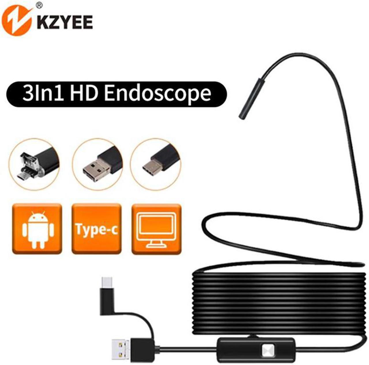 3 in 1 Micro USB Endoscope Camera 7MM IP67 Waterproof With 6 Leds Type-c Borescope Inspection Camera for Android Smartphone PC