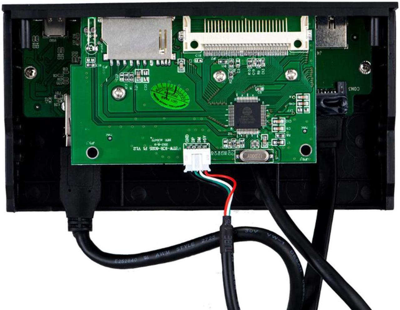Alt view image 2 of 5 - PC Front Panel Internal USB3.0 eSATA Type-C TF S D Card Reader Hub