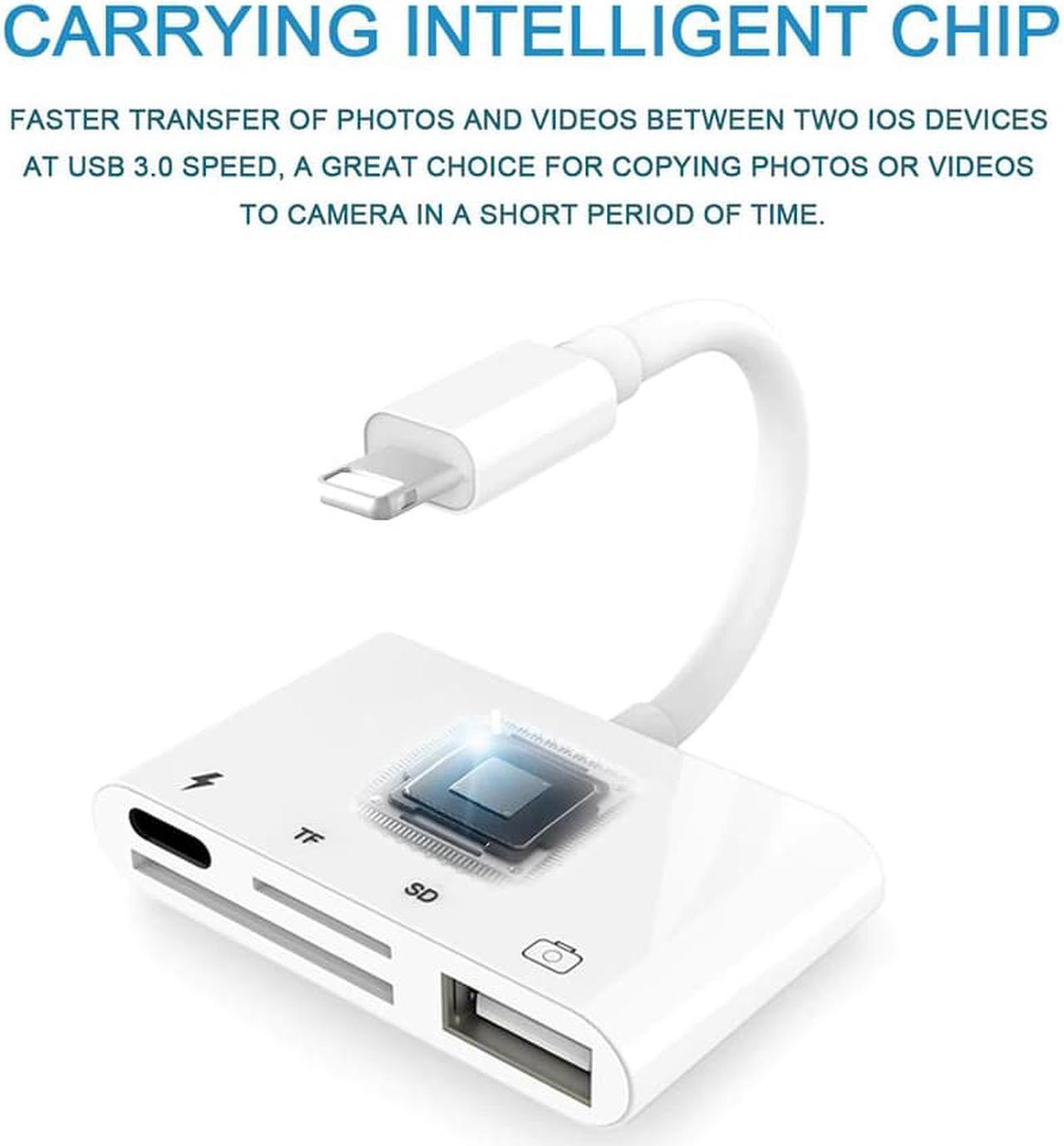 Alt view image 3 of 5 - 4 in 1 Camera Memory Micro SD Card Reader Adapter for Lightning to USB For iPhone pro 11 XS MAX 7 8 X 5 6