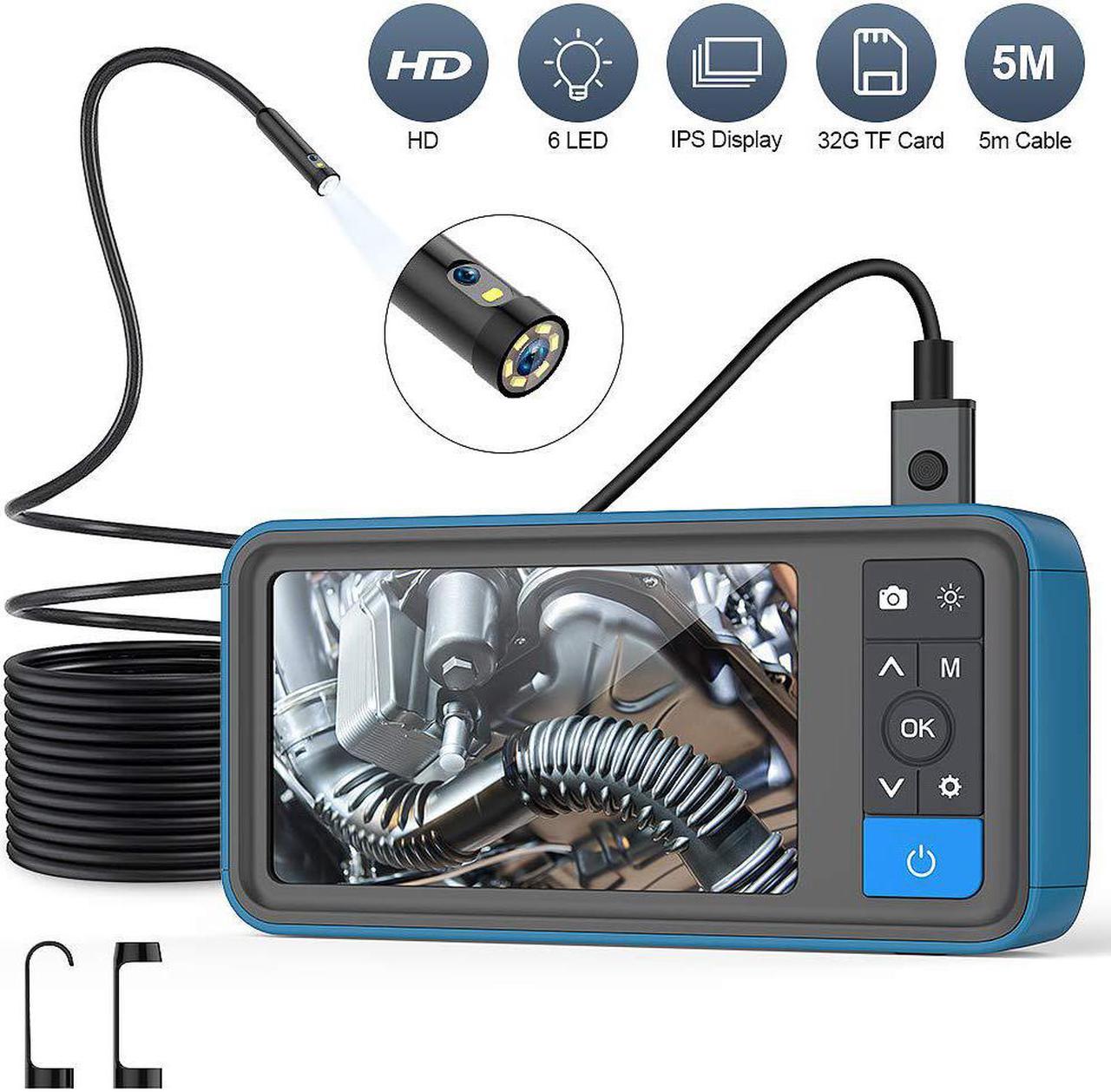 Camera 8mm Dual Lens Endoscope 1080p Waterproof Semi Rigid Tube 4.5 inch Screen Borescope Wifi Industrial Endoscope