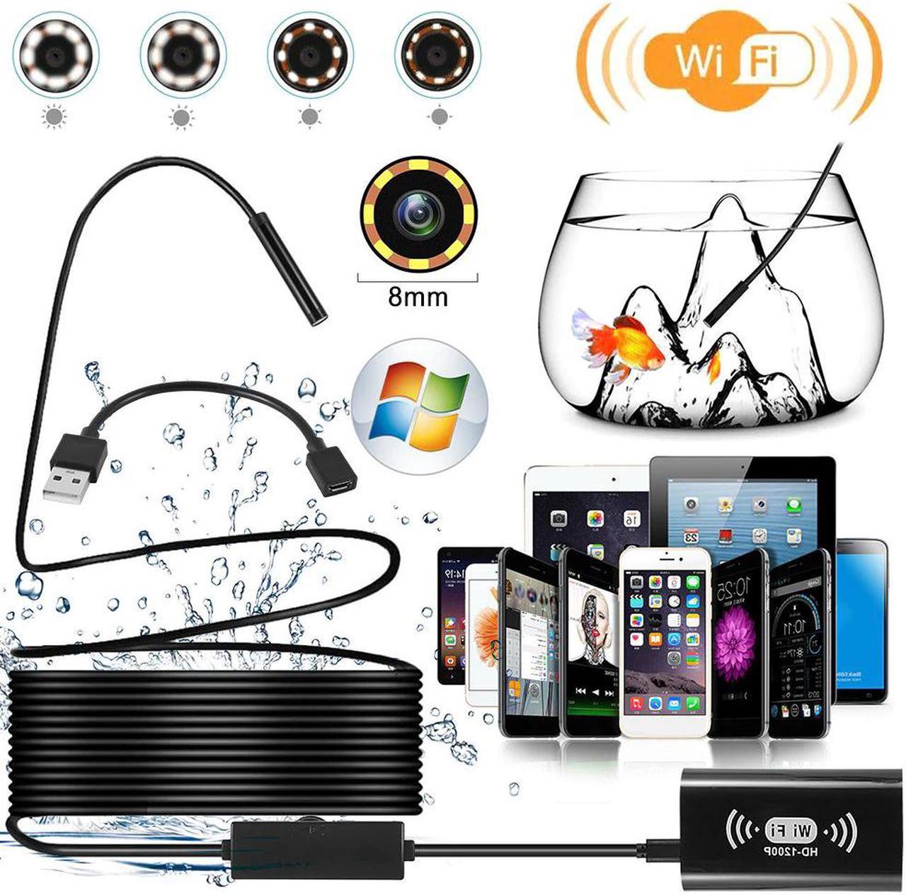 8mm 5M Endoscope Camera Borescope HD1200P USB Inspection Camera Waterproof IP68 Flexible Mini Endoscope Camera for Android PC