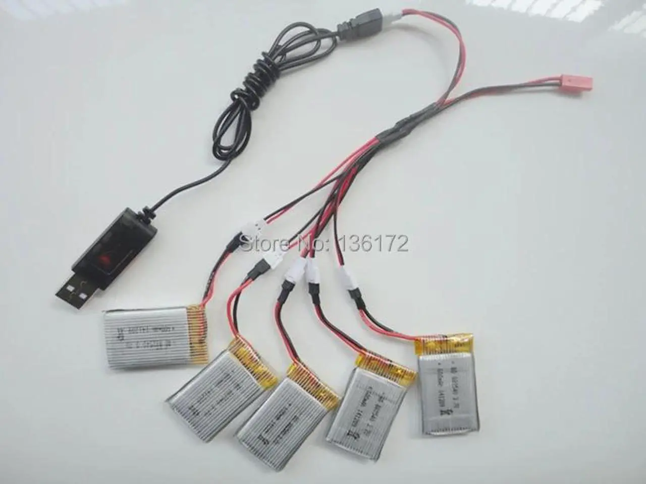 Alt view image 2 of 5 - 3.7v 650mah 20c battery+USB cable charger for drone  X5C X5 X5SC X5SW X5C-1 2.4G rc quadcopter parts Li-po battery