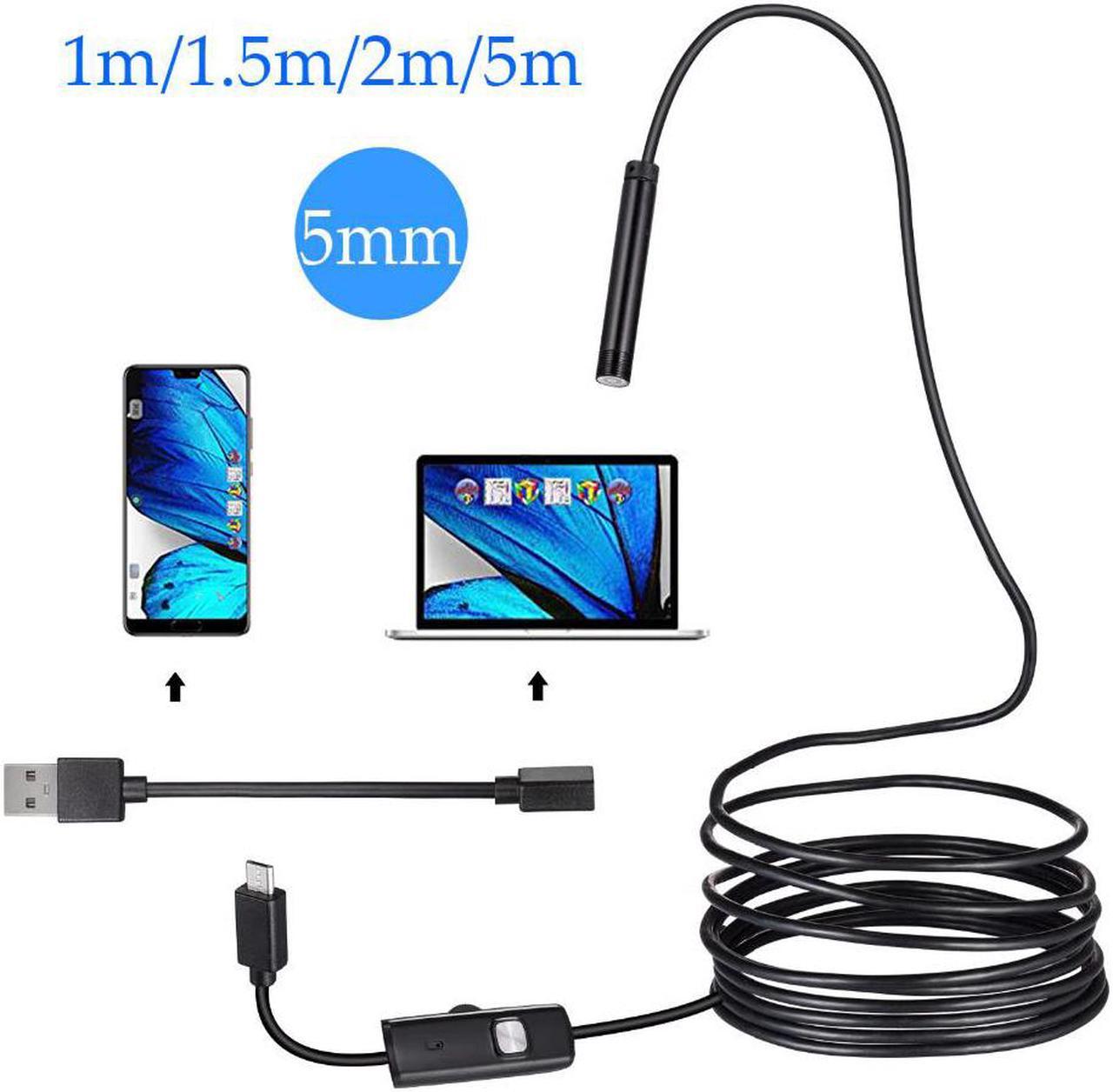 5.5mm  1/1.5/2m Lens Endoscope HD 480P USB OTG Snake Endoscope Waterproof Inspection Pipe Camera Borescope For Android Phone