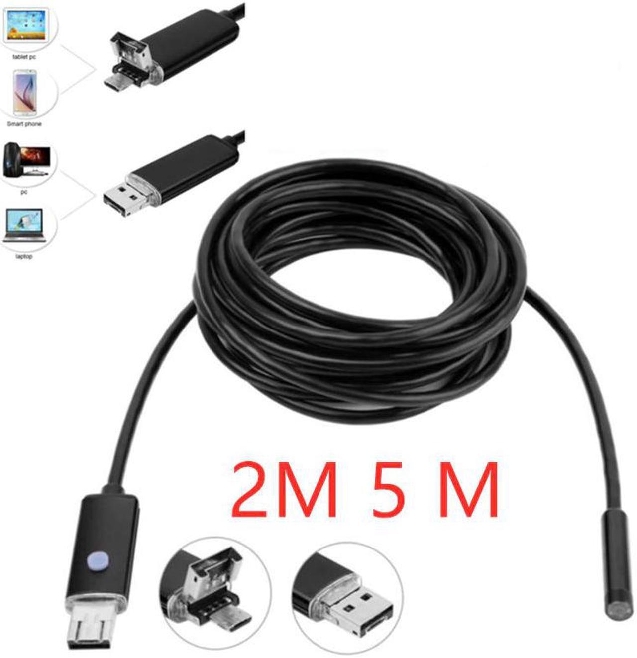 7mm 2M 5M TYPE C USB Mini Endoscope Camera Flexible Hard Cable Snake Borescope Inspection Camera for Android Smartphone PC