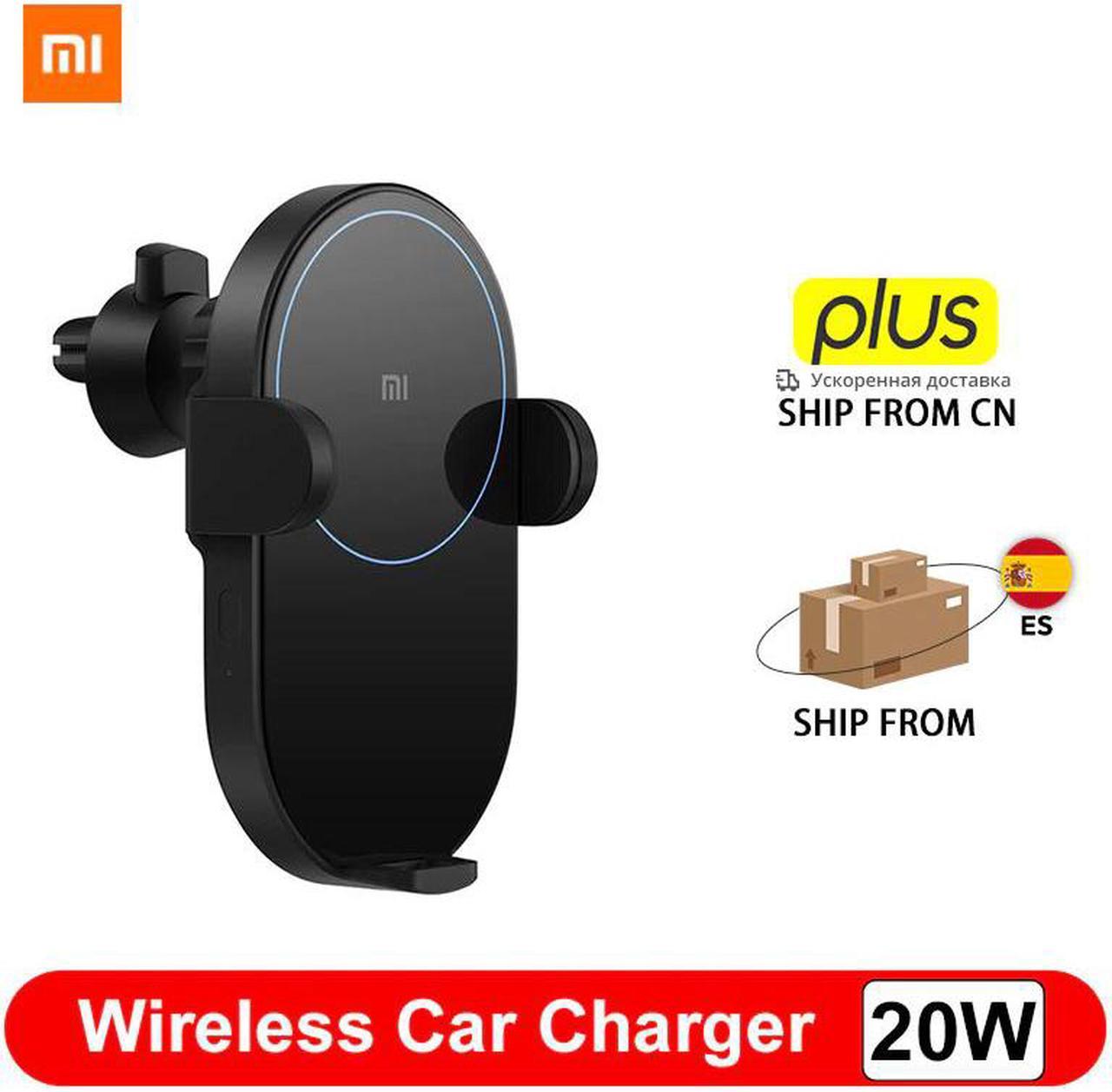 Car Charger  20W Wireless Car Charger Max Electric Auto Pinch 2.5D Glass Ring Lit For Wireless Charging