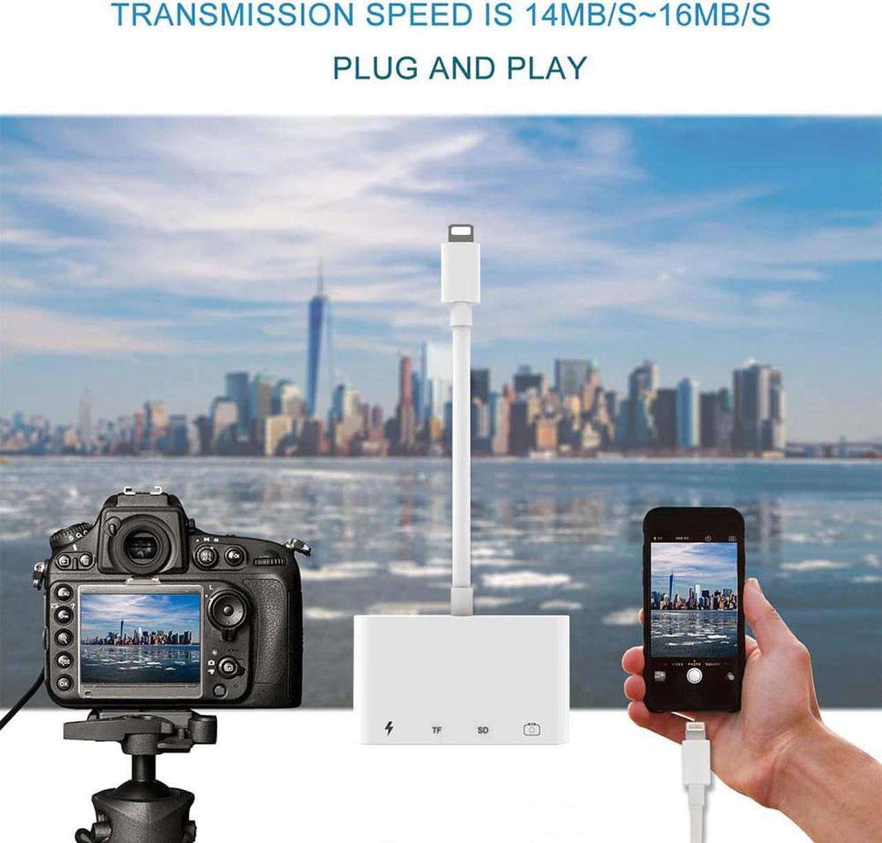 Alt view image 5 of 5 - 4 in 1 Camera Memory Micro SD Card Reader Adapter for Lightning to USB For iPhone pro 11 XS MAX 7 8 X 5 6
