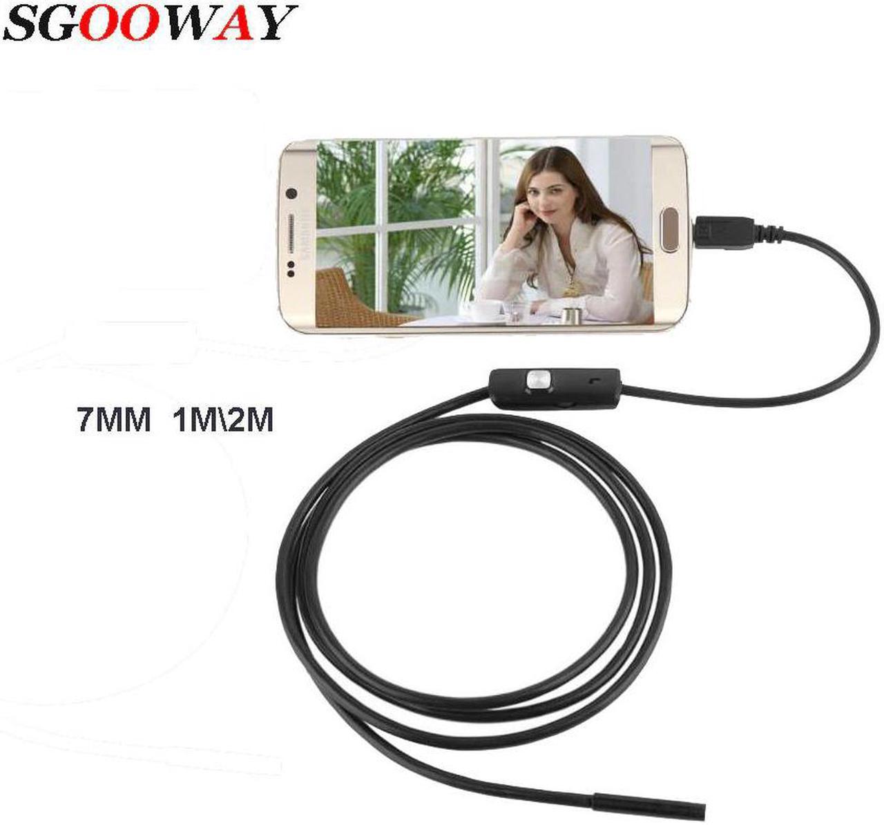 7mm Endoscope Camera Flexible IP67 Waterproof Inspection Borescope Camera for Android PC Notebook 6LEDs Adjustable