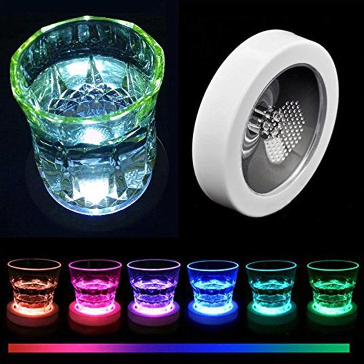 Coaster Drink Bottle Cup Mat Holder for Party Club Bars Wedding Decoration White Shell Colorful light