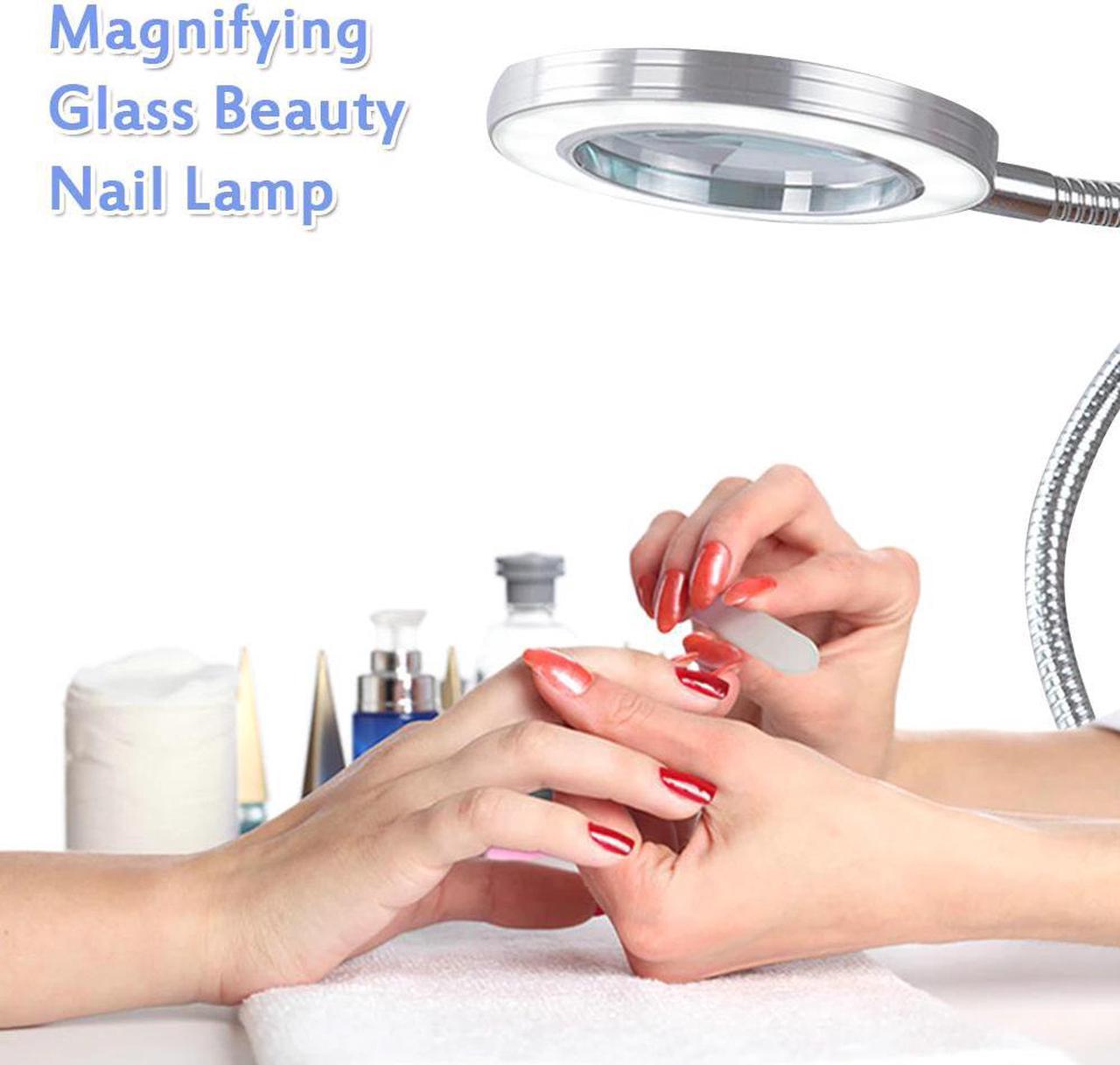 8X Magnifier Nail Beauty Light Tattoo Clip Light Makeup Equipment Tool USB Student Eye Care Reading Light Portable Desk Lamp