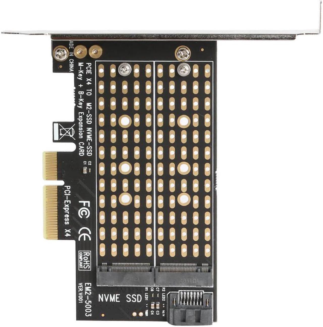 NVME to PCIE Adapter M+B Key NGFF SSD to PCI-E 3.0 X4 SATA for Expansion Card Household Computer Accessories