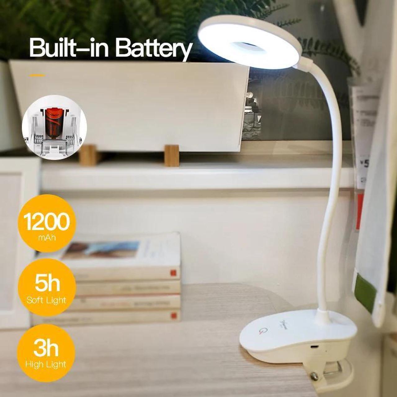 Alt view image 4 of 5 - Wireless Table Lamp Study 3 Light Colors Touch 1200mAh Rechargeable LED Reading Desk Lamp USB Table Light Flexo Lamps Table Dimm