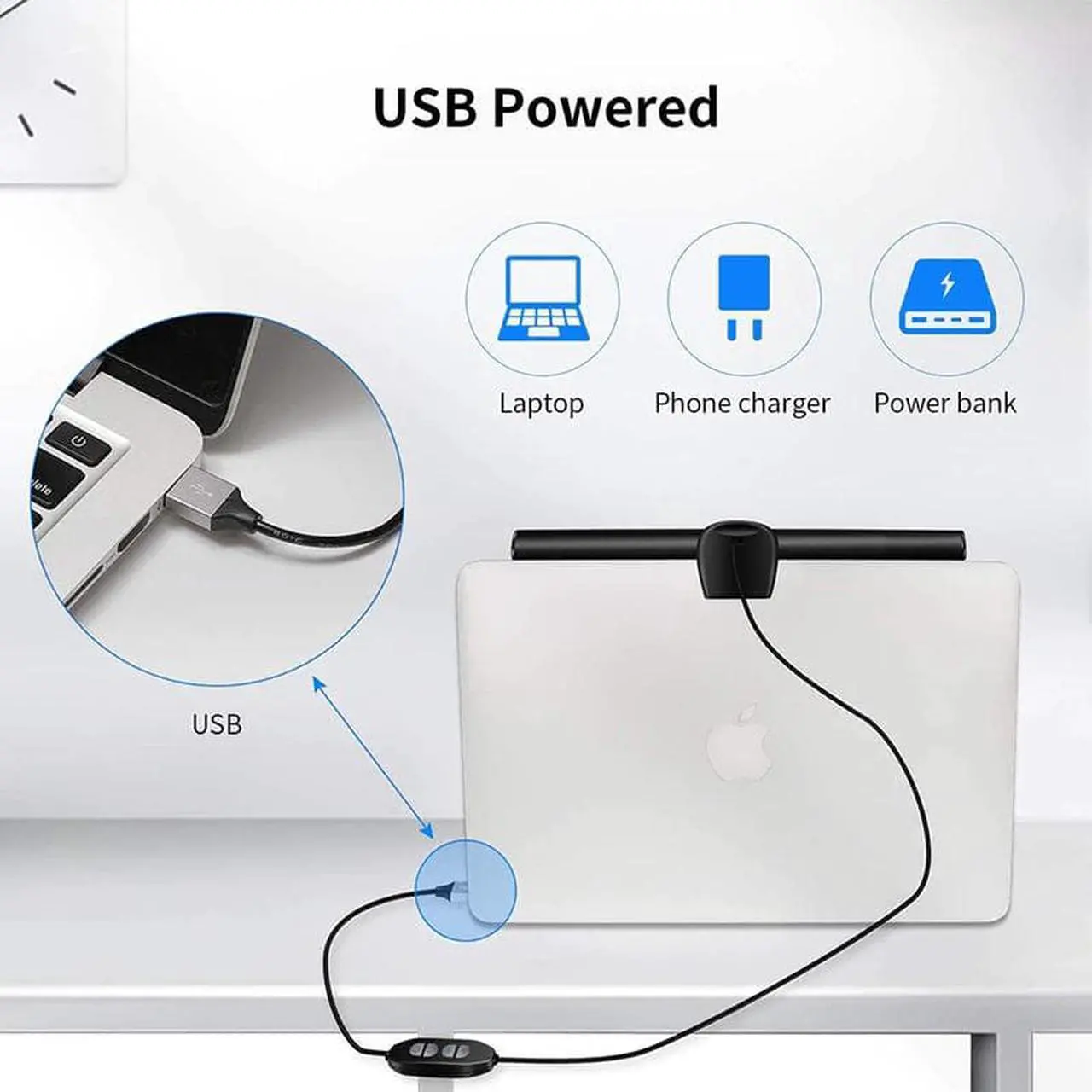 Alt view image 5 of 5 - LED Screen Bar Light Desktop Display Lamp Dimmable Laptop Monitor Hanging Light LED Table Lamp Eye Protection Reading Lamp