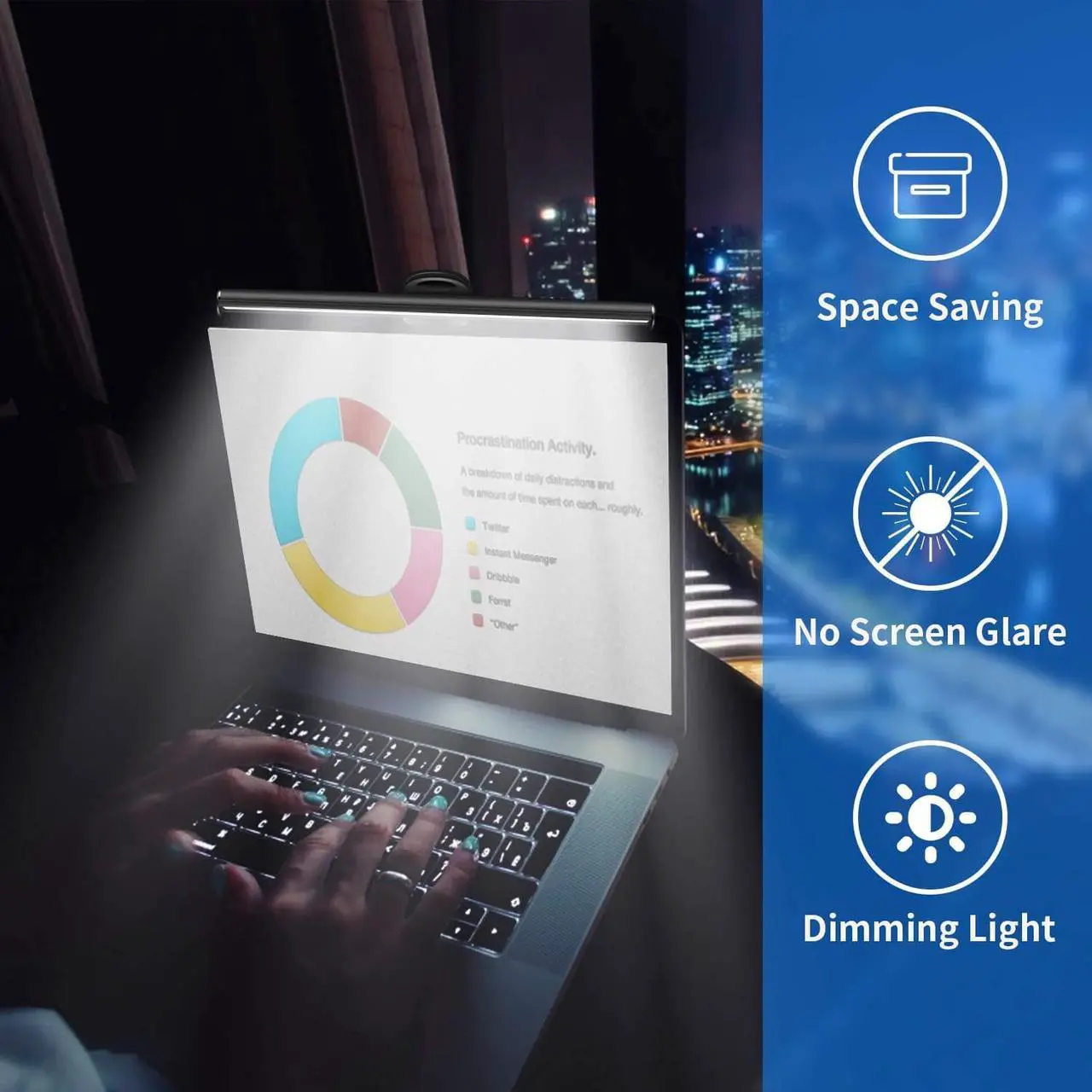 Alt view image 4 of 5 - LED Screen Bar Light Desktop Display Lamp Dimmable Laptop Monitor Hanging Light LED Table Lamp Eye Protection Reading Lamp