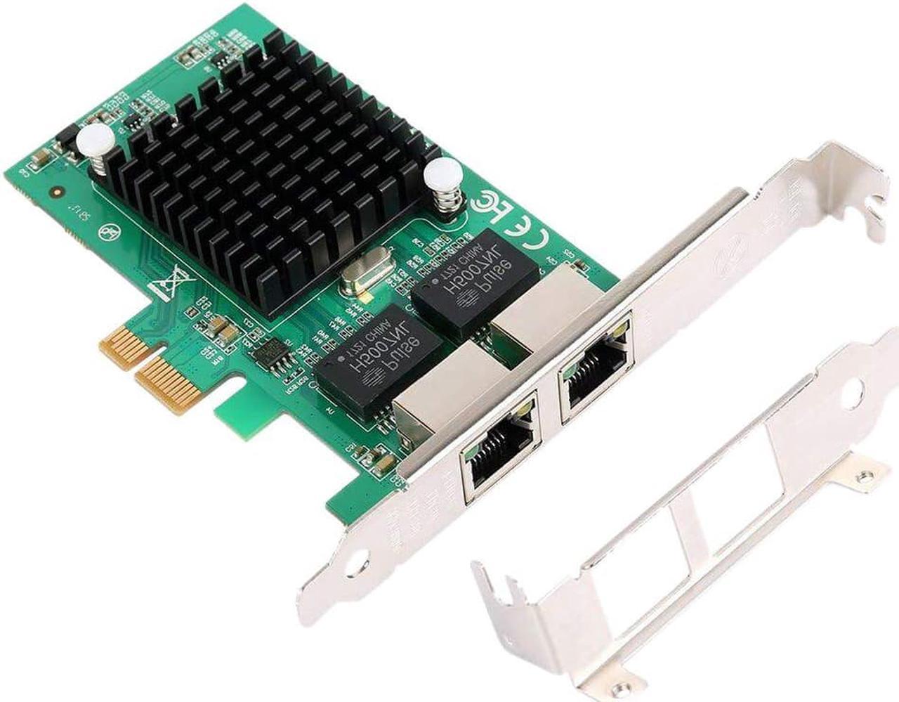 Ethernet Pci-E Network Controller Card 10/100/1000Mbps, Rj45 X2 Dual 2 Port Pcie Server Network Interface Card Lan Adapt