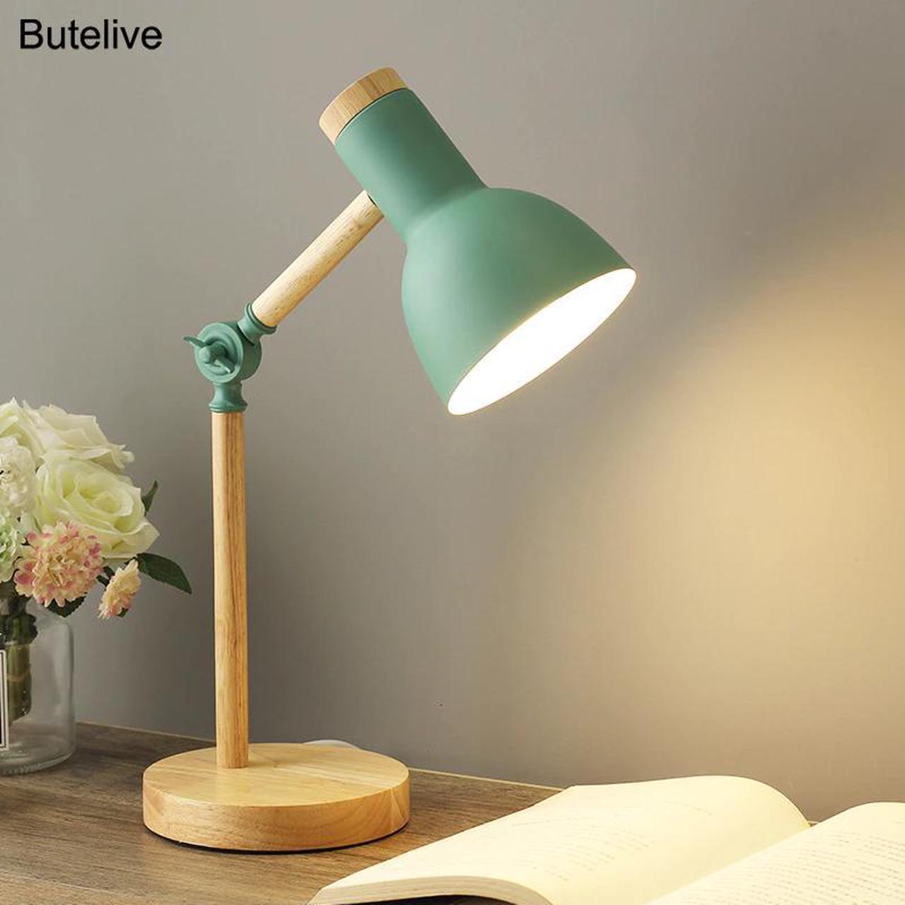 Nordic Table Lamp Modern Bedroom Bedside Lamp Kids Children Office Reading Study Lamp Adjustable Ins Industrial Desk Lamp E27 EU