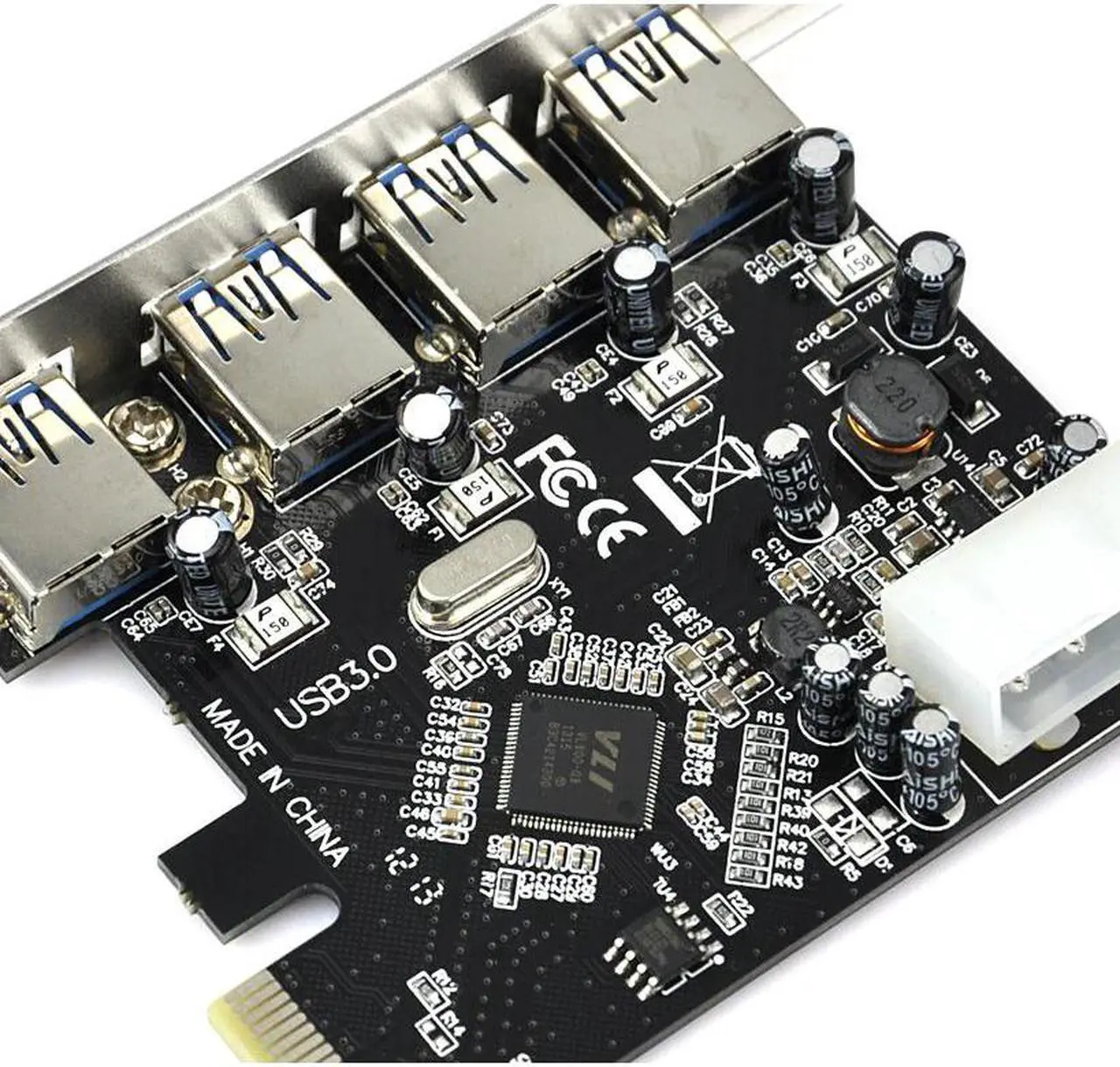 Alt view image 2 of 5 - FAST USB 3.0 PCI E PCIE 4 PORTS Express Expansion Card Adapter
